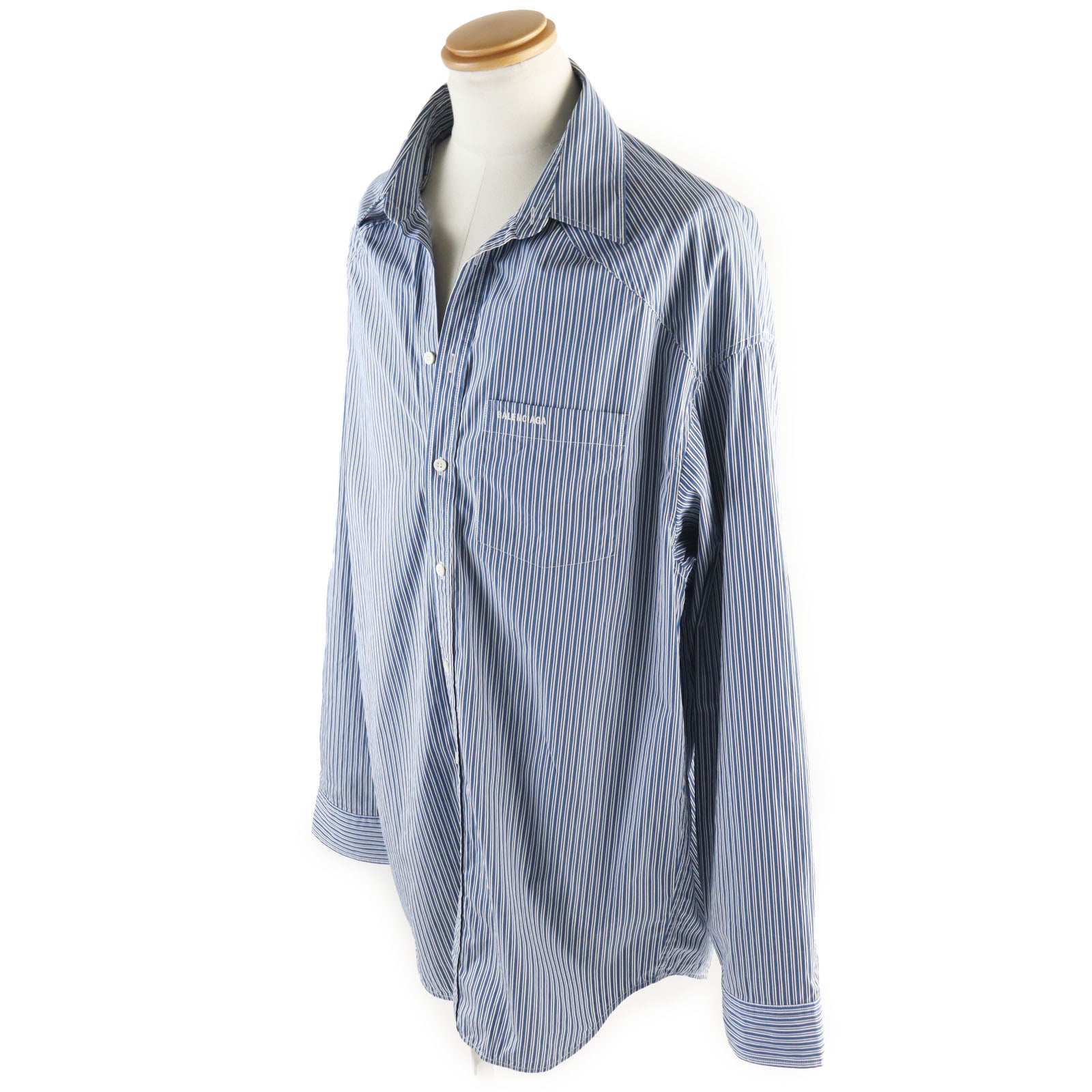 Balenciaga Stripe Oversized Shirt Blue White M