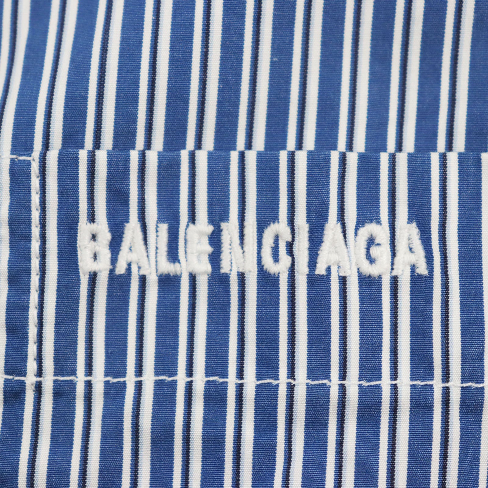 Balenciaga Stripe Oversized Shirt Blue White M