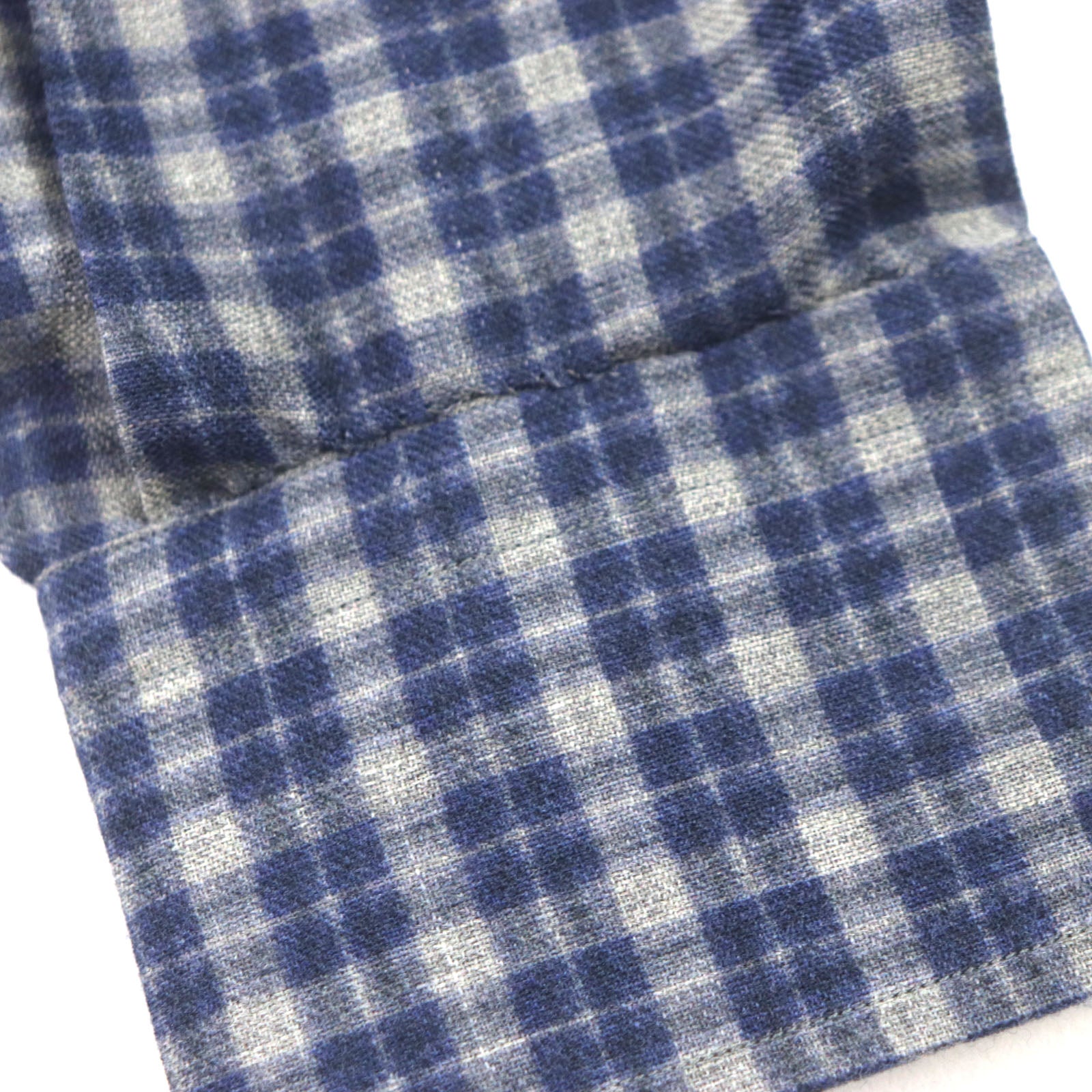 TIE YOUR TIE Wool Check Long Sleeve Shirt Navy