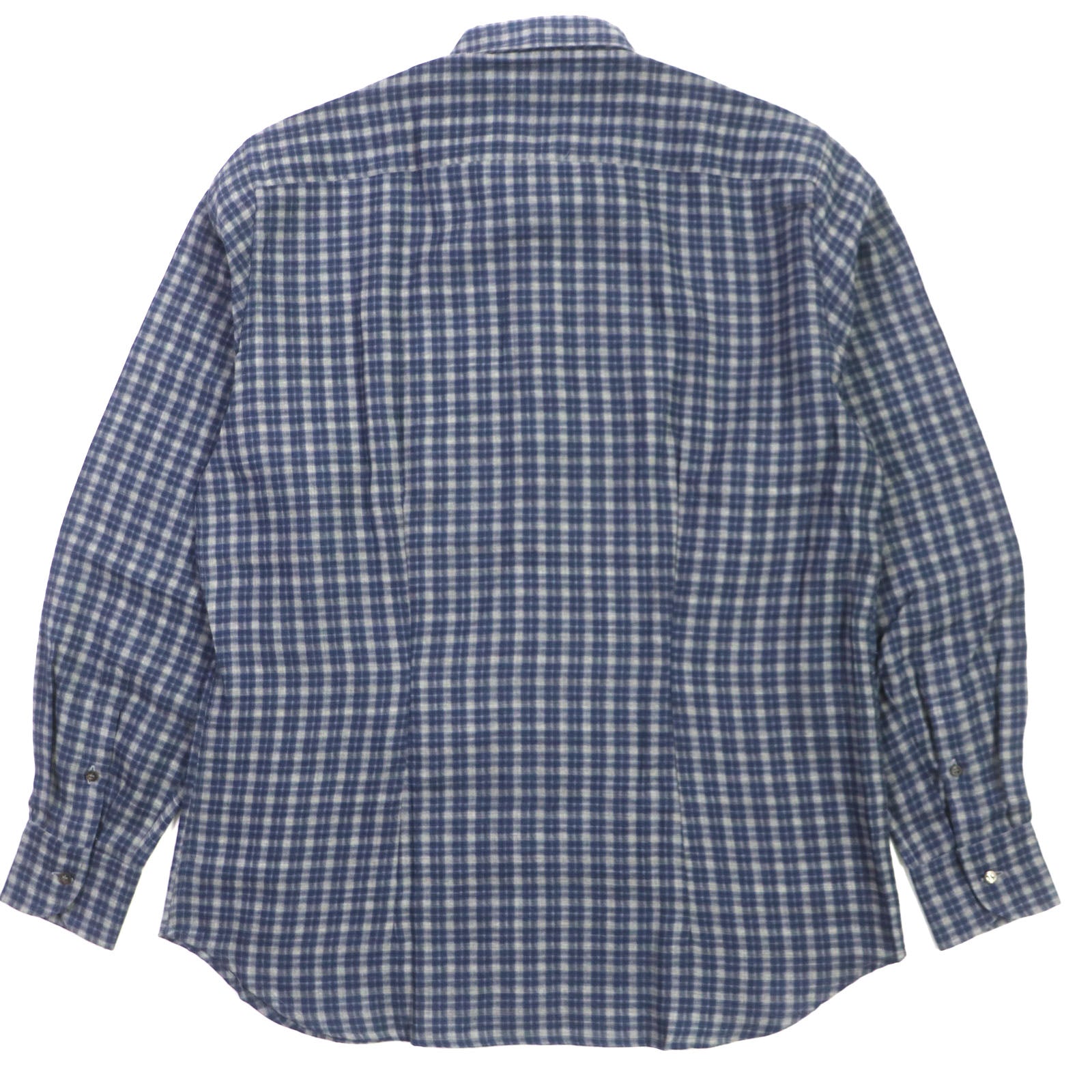 TIE YOUR TIE Wool Check Long Sleeve Shirt Navy