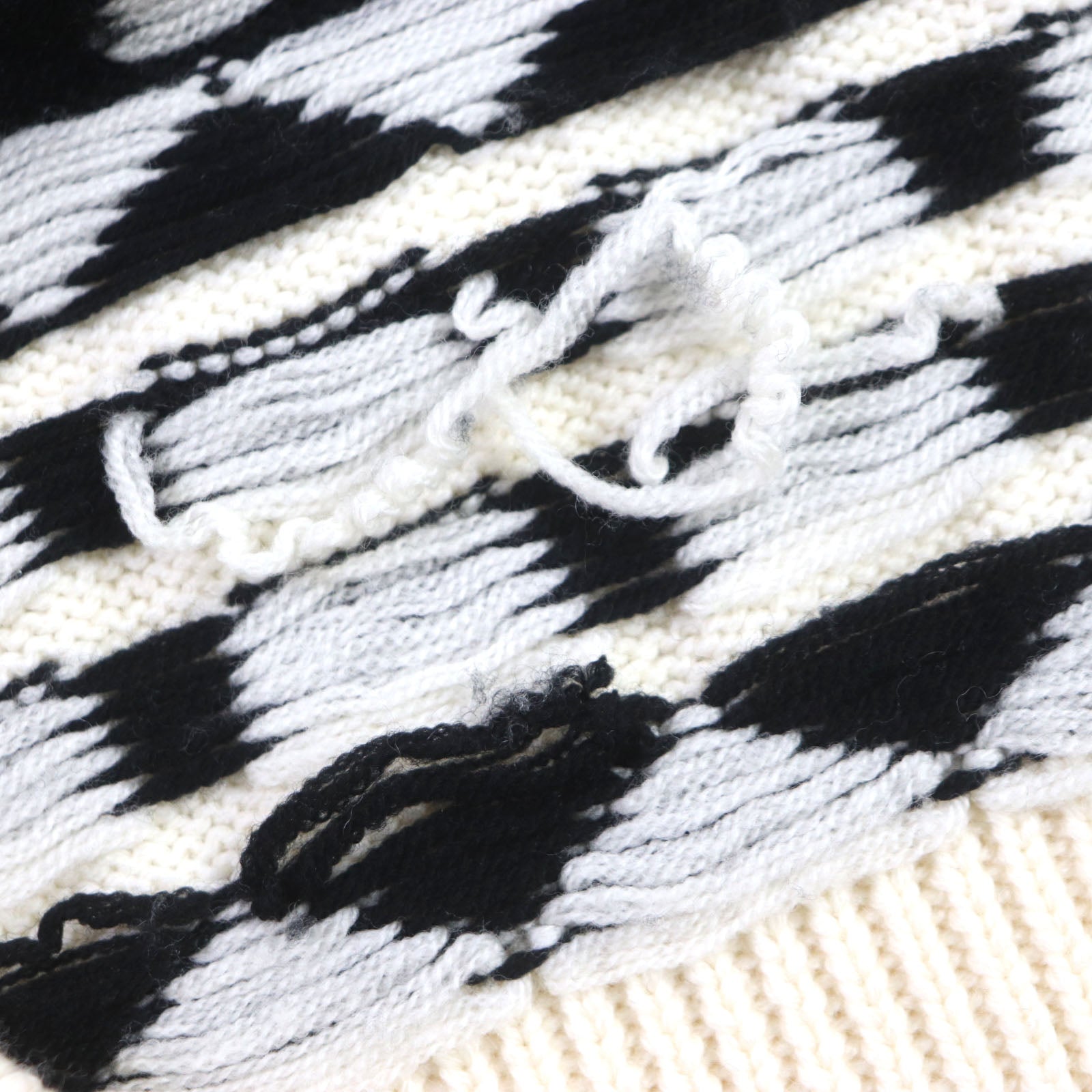 GARCONS INFIDELES Wool Knit Sweater Black Cream S