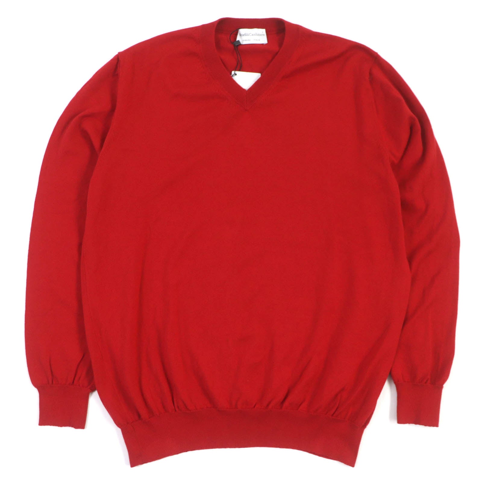 Settefili Cashmere Cotton V-neck Sweater Red