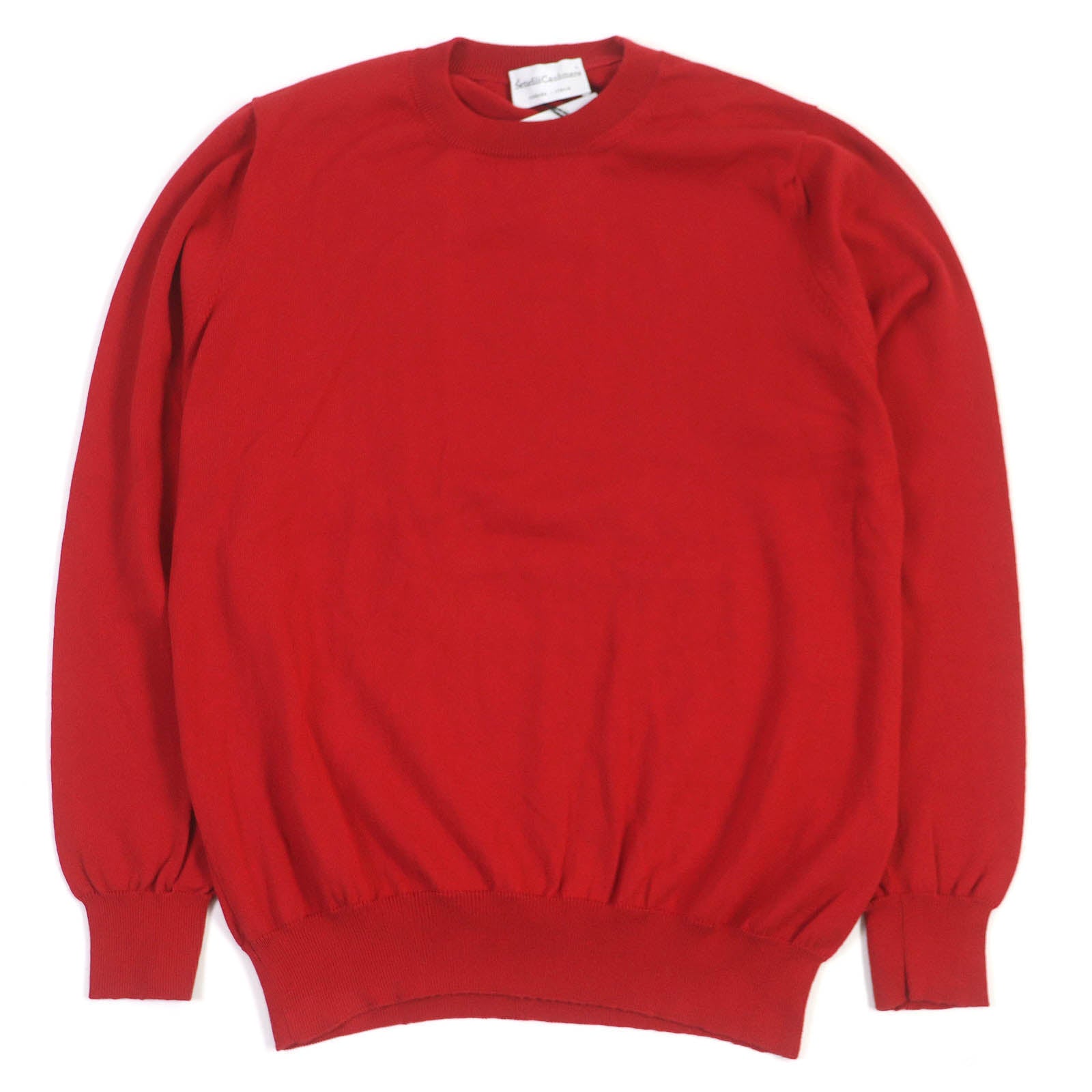 Settefili Cashmere Cotton Crew Neck Sweater Red