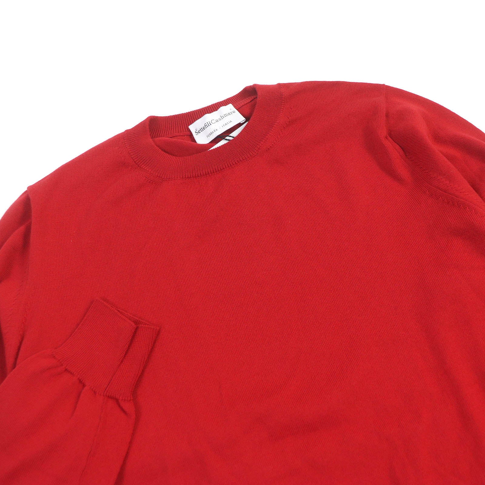 Settefili Cashmere Cotton Crew Neck Sweater Red