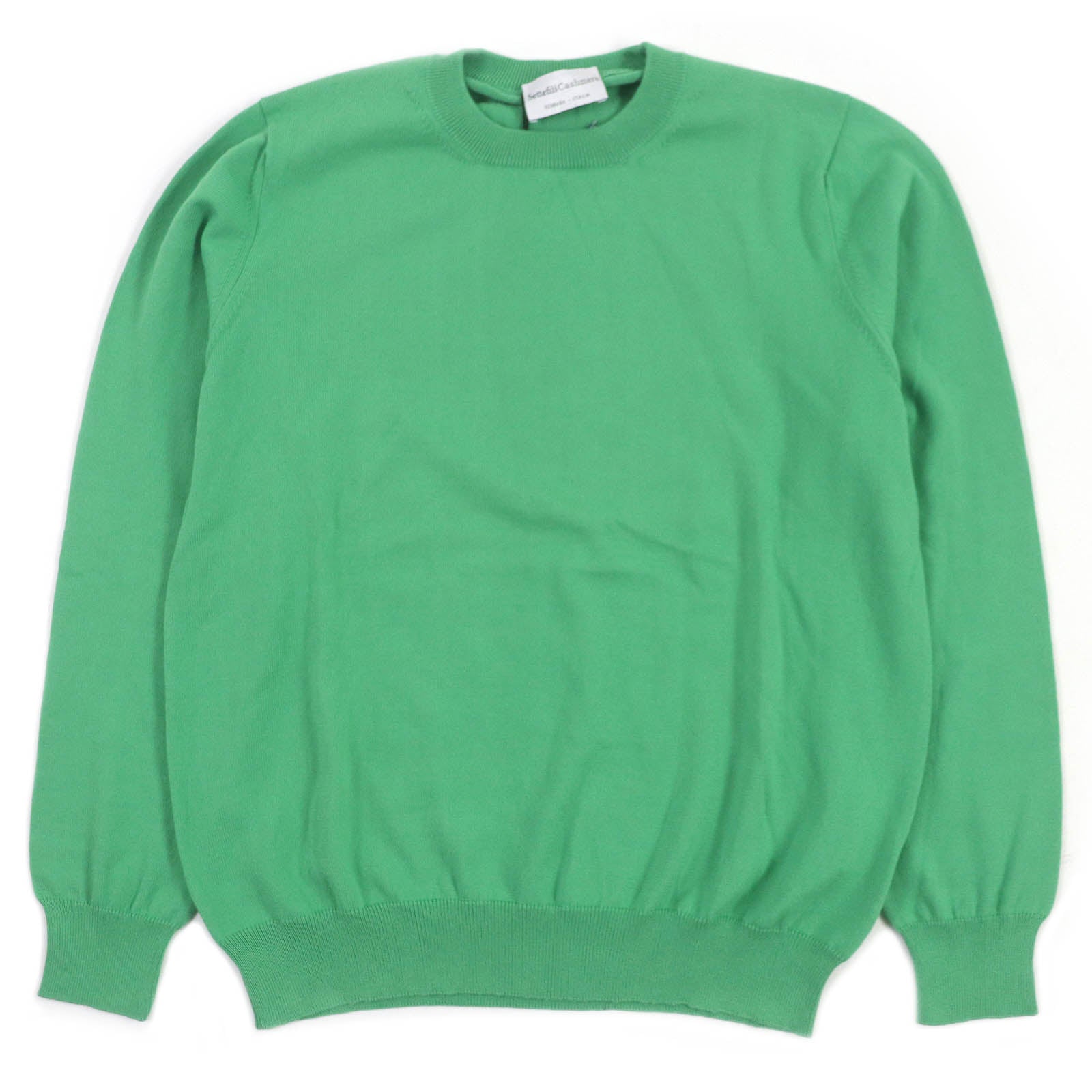 Settefili Cashmere Cotton Crew Neck Sweater Green