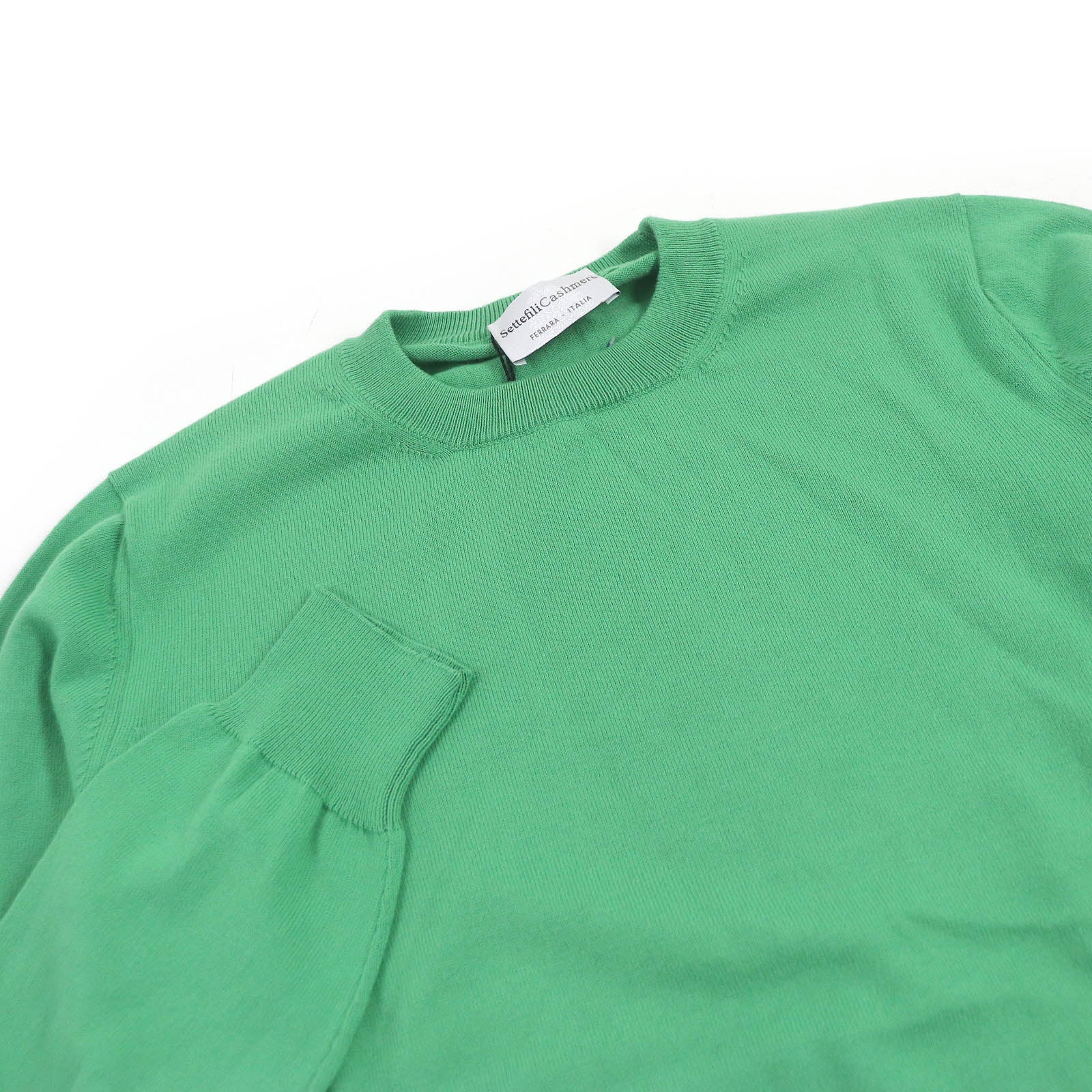 Settefili Cashmere Cotton Crew Neck Sweater Green