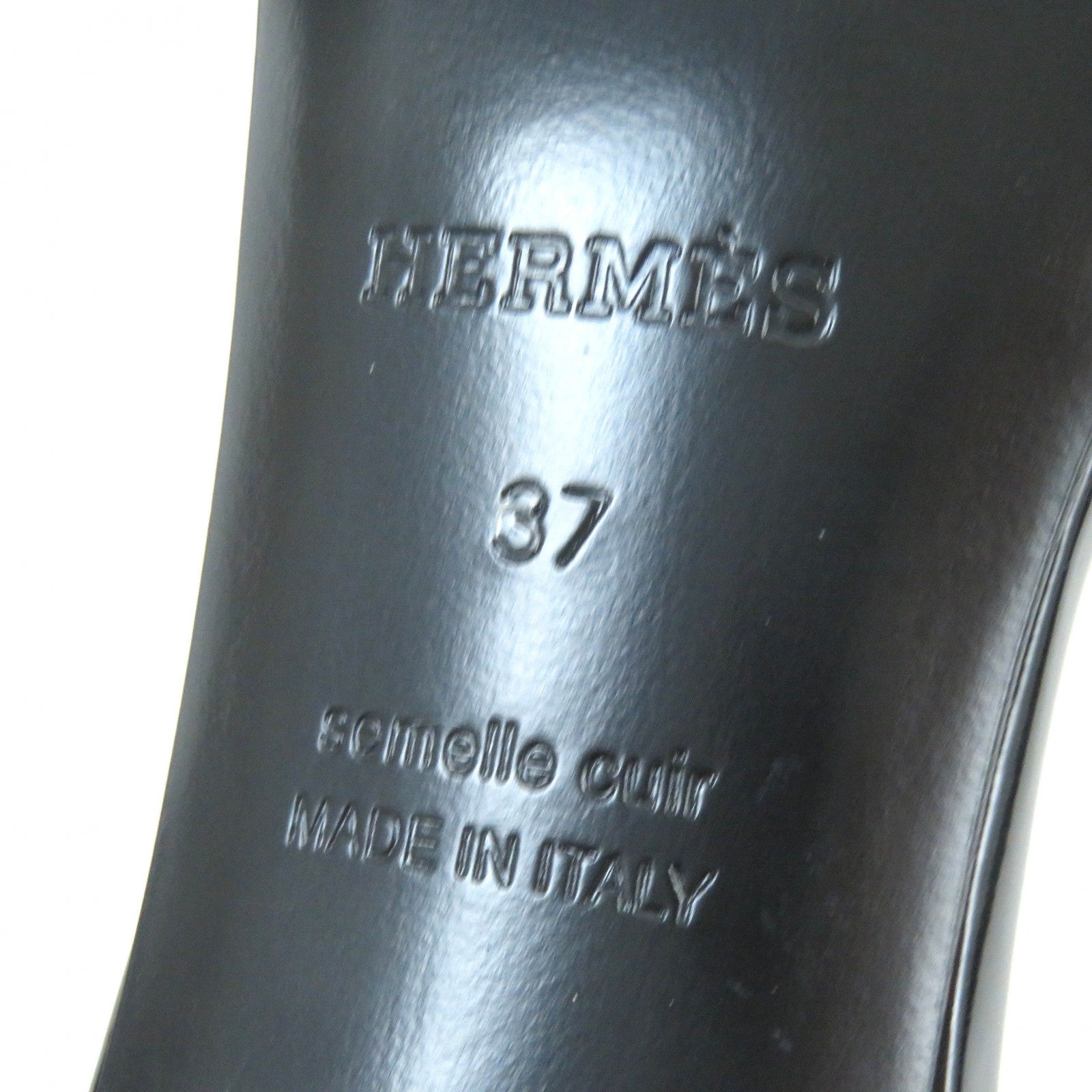 Hermes Patent Leather Open Toe Mules Black