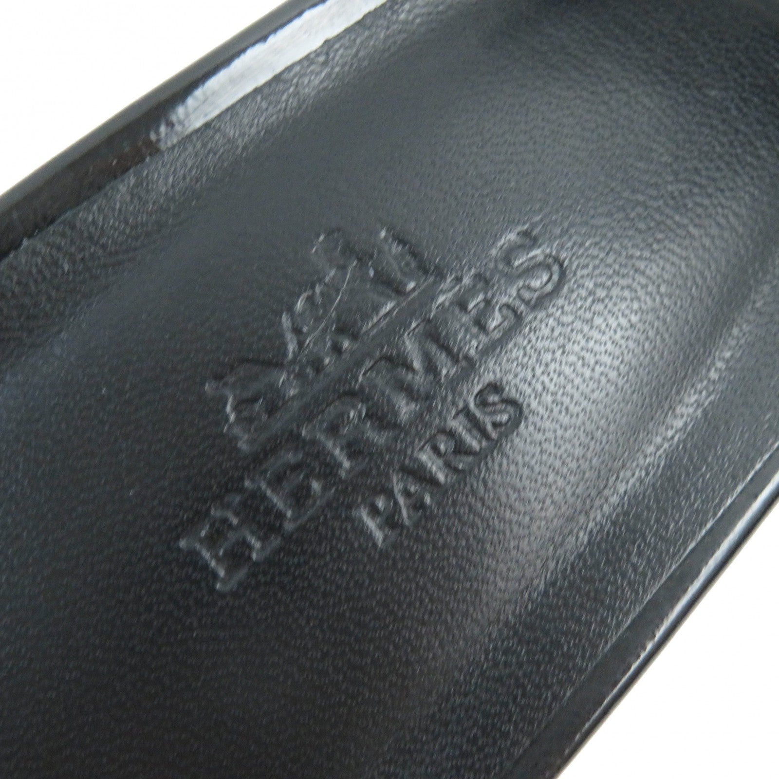 Hermes Patent Leather Open Toe Mules Black