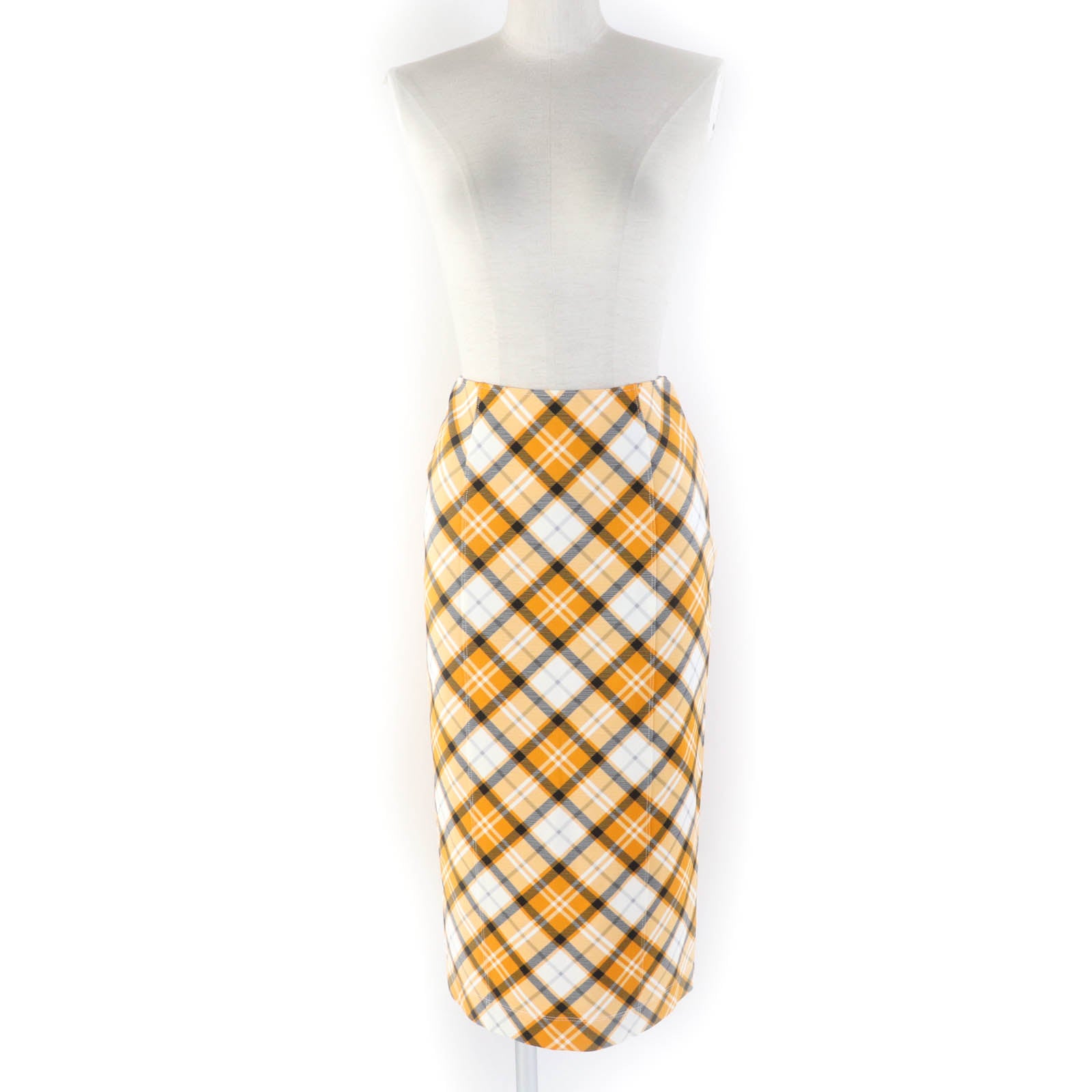 Burberry Check Knee Length Skirt Rayon Elastane