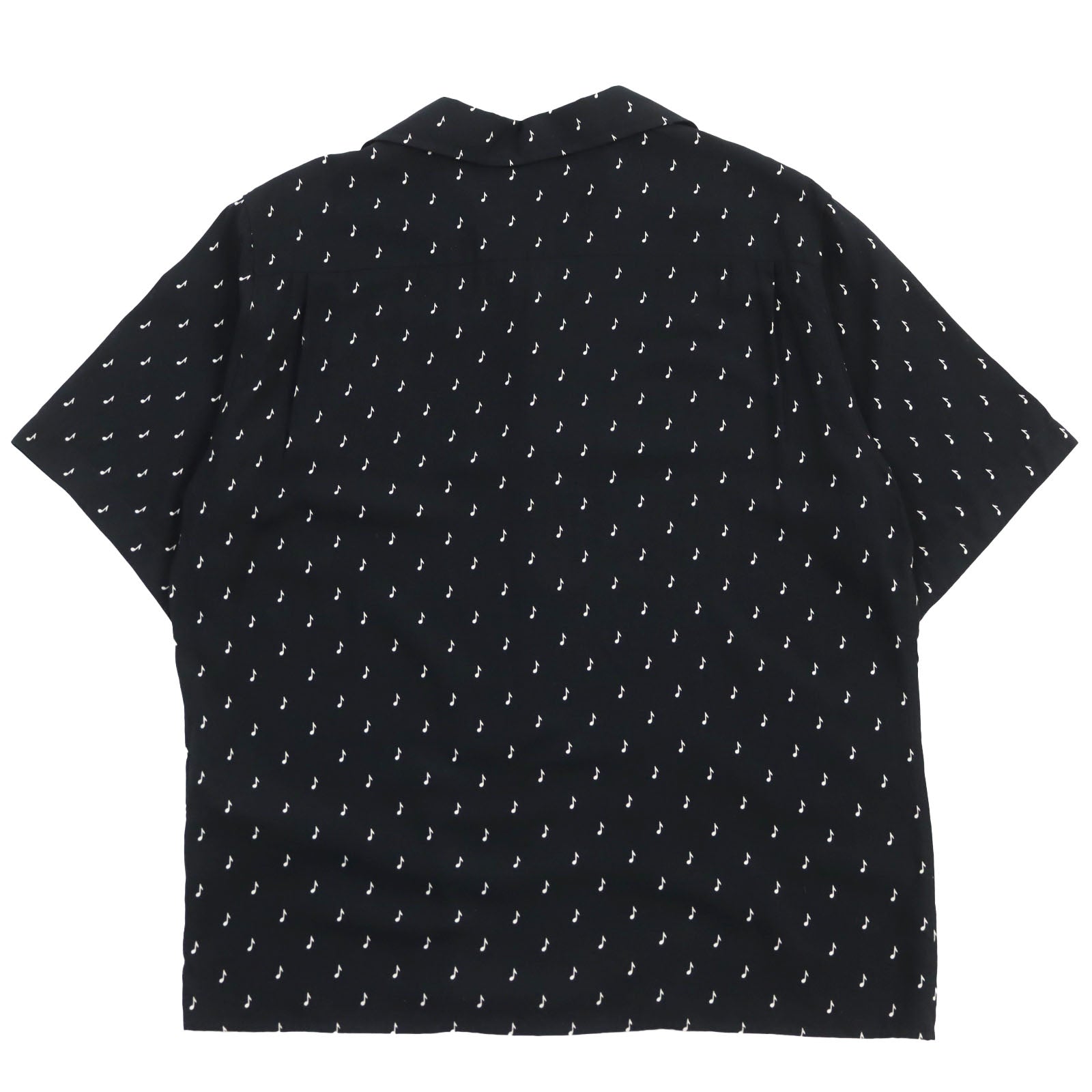 Celine Music Note Print Open Collar Shirt