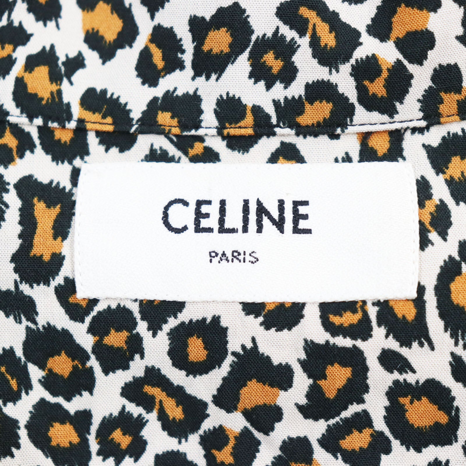 Celine Leopard Rayon Aloha Shirt Beige