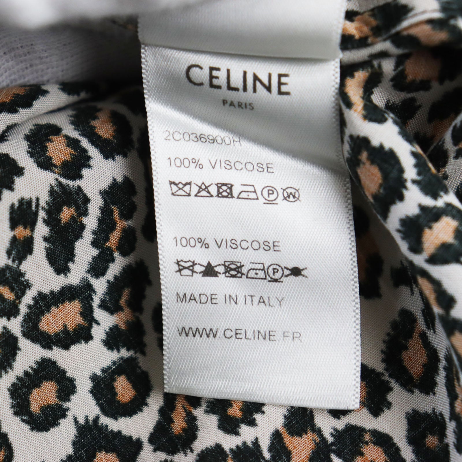 Celine Leopard Rayon Aloha Shirt Beige