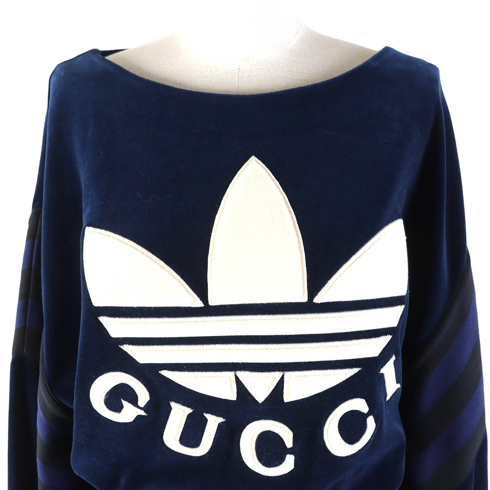 GUCCI adidas Trefoil Chenille Dress Navy S