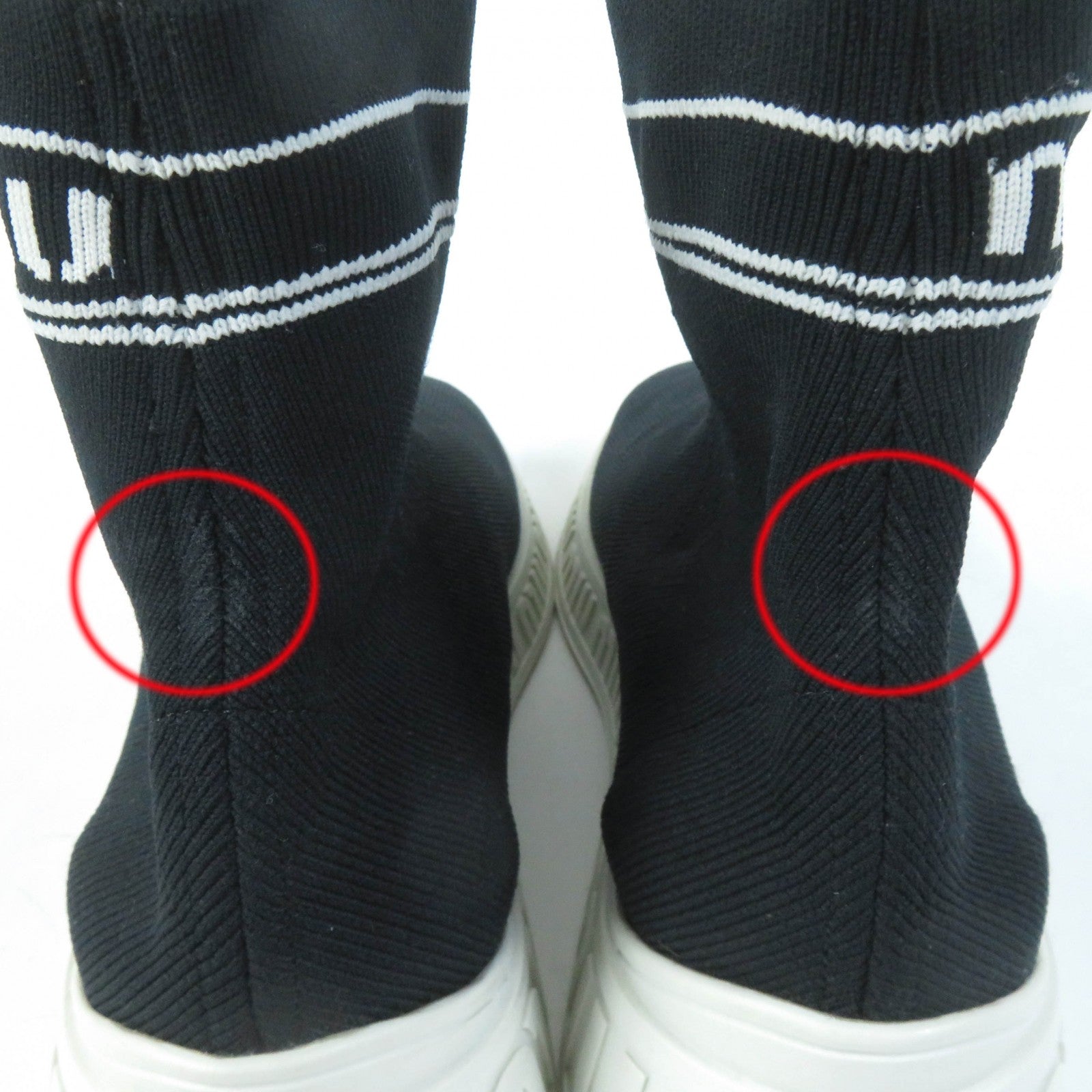 Miu Miu Logo Knit Sock Boots Sneakers Black