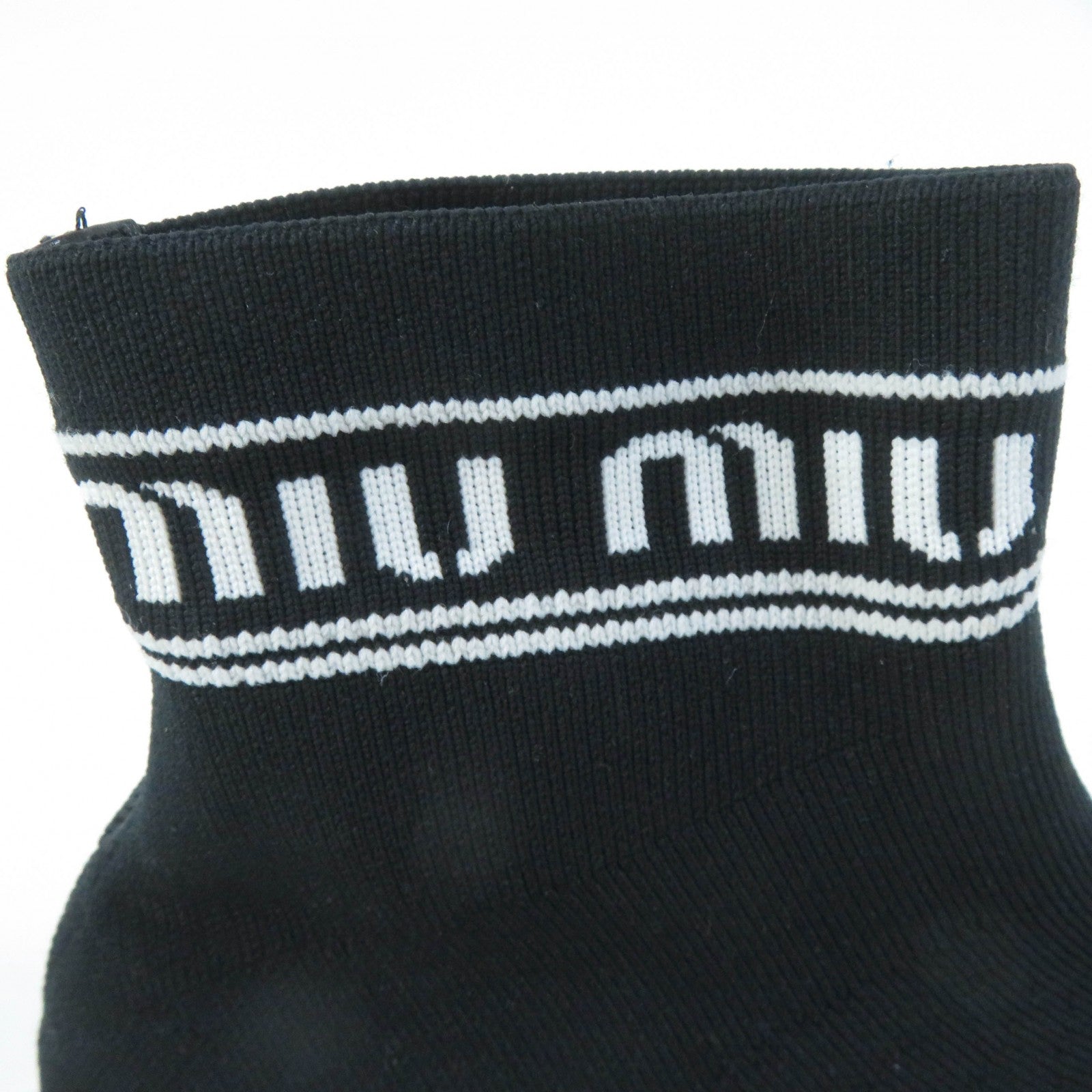 Miu Miu Logo Knit Sock Boots Sneakers Black