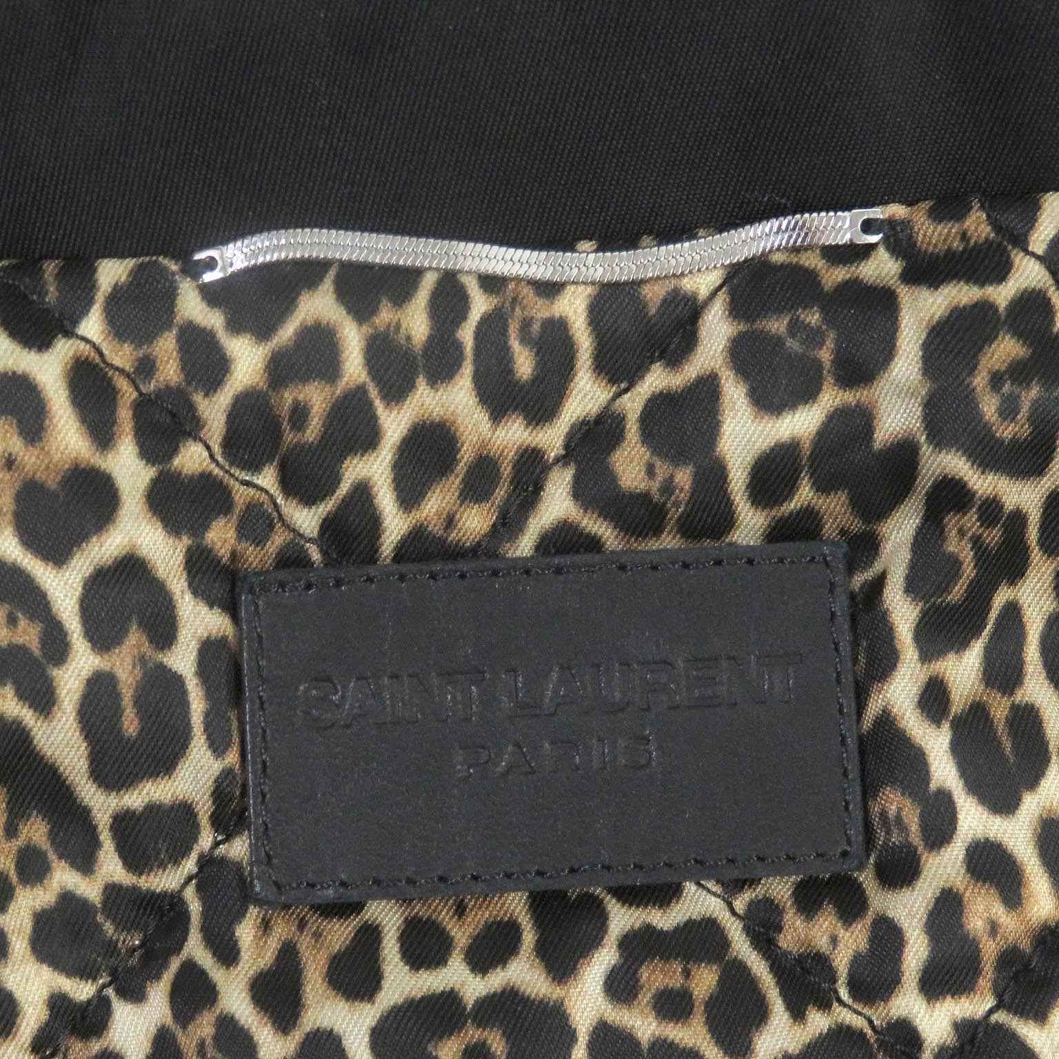 Saint Laurent Nylon Leopard Lined Trucker Jacket