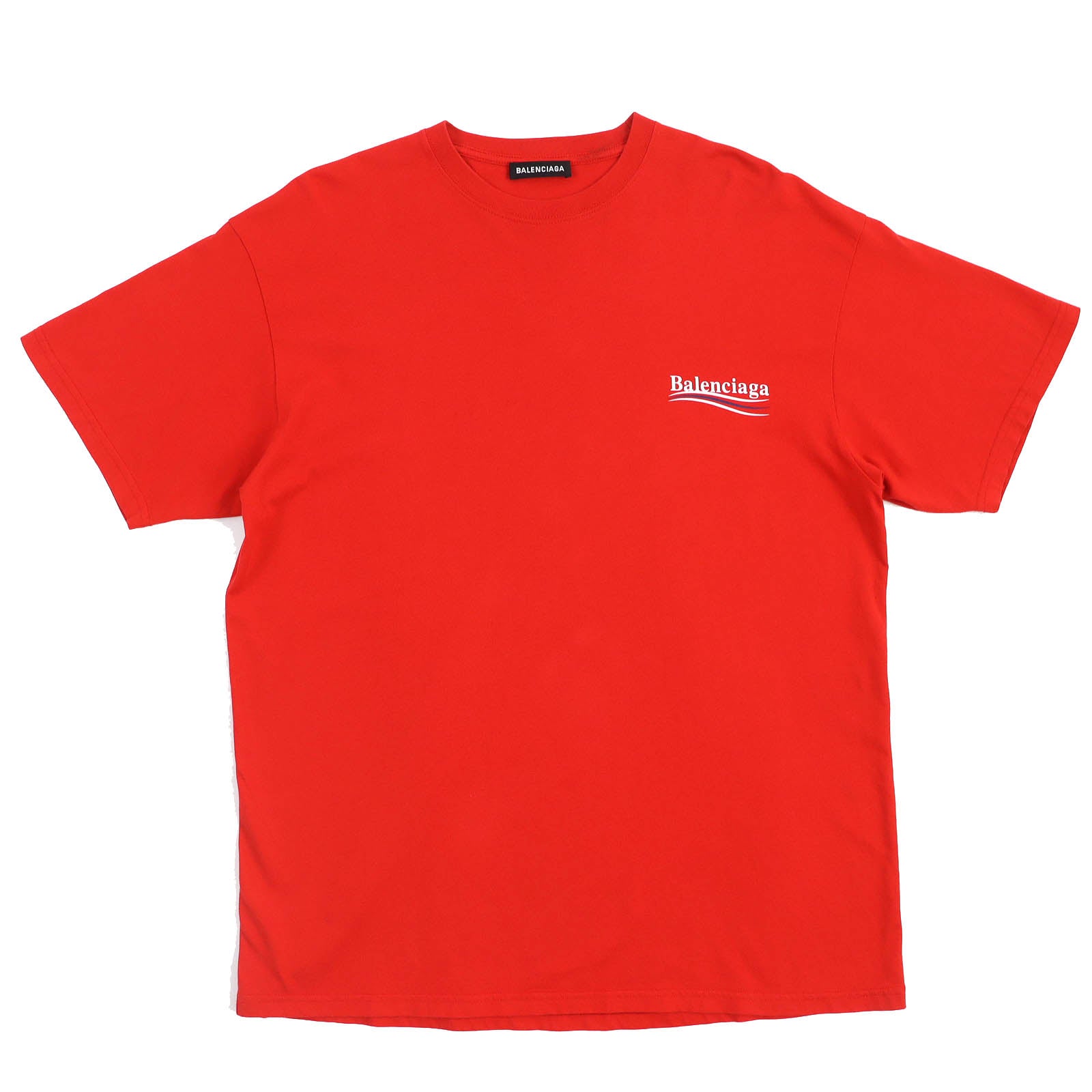 Balenciaga Cotton Logo Print T-Shirt Red S