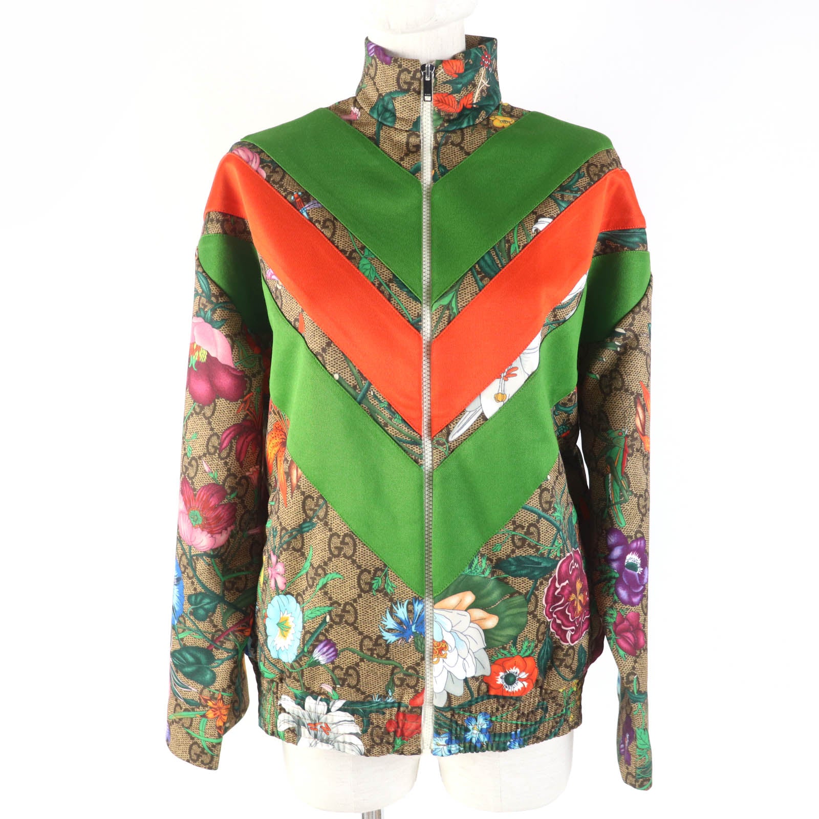 Gucci GG Floral Print Zip Up Track Jacket XXS