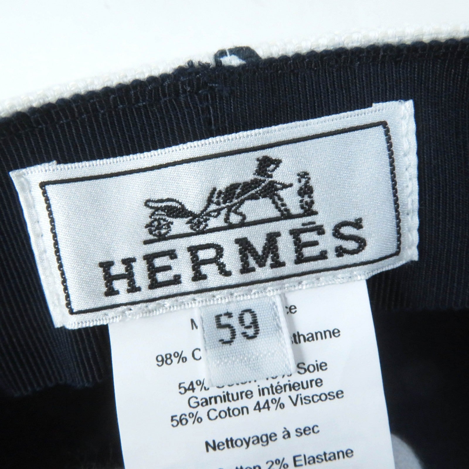 Hermes Cotton Polyurethane Metal Casquette Hat