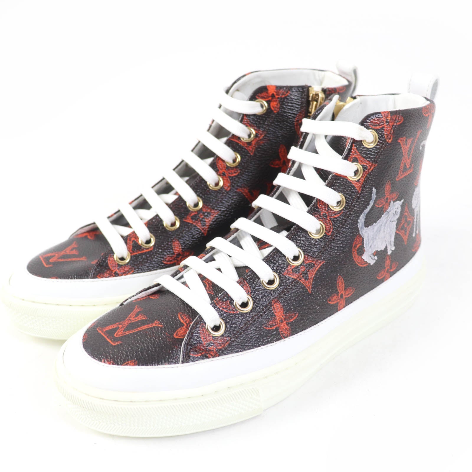 Louis Vuitton Catgram Monogram Sneakers Brown 35