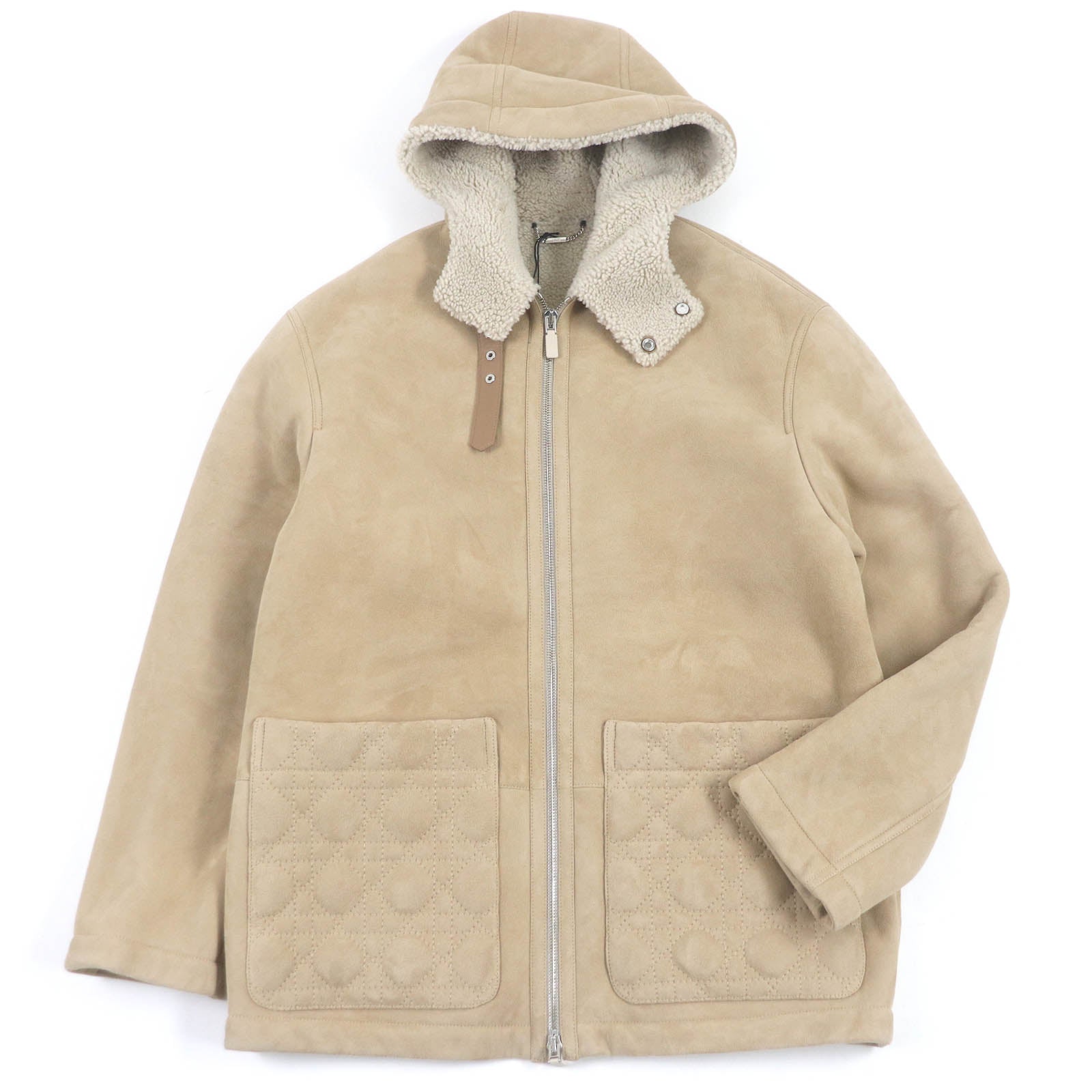 Dior Lamb Leather Mouton Coat Beige