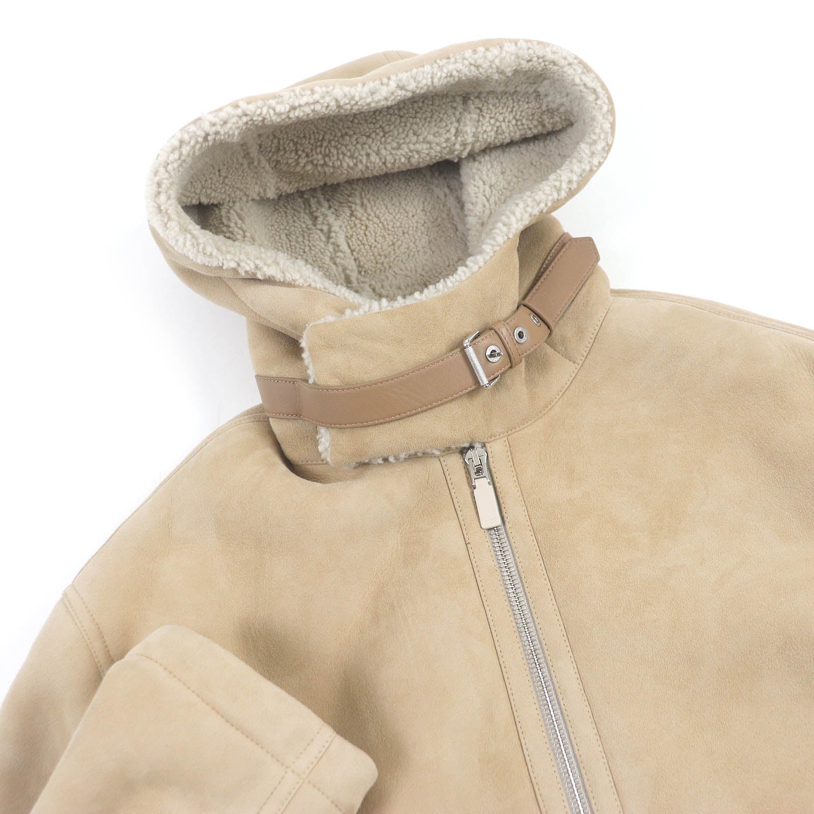 Dior Lamb Leather Mouton Coat Beige