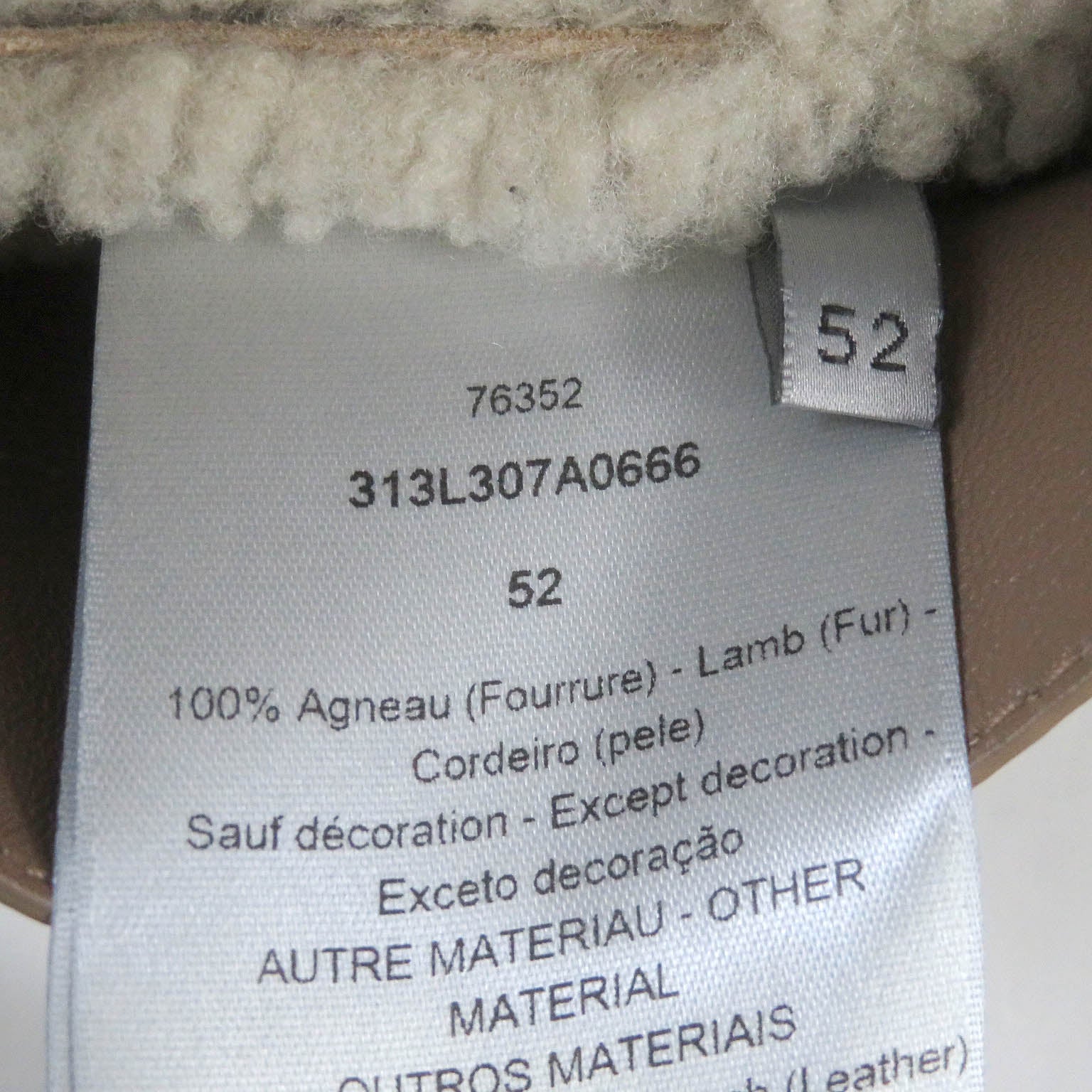 Dior Lamb Leather Mouton Coat Beige