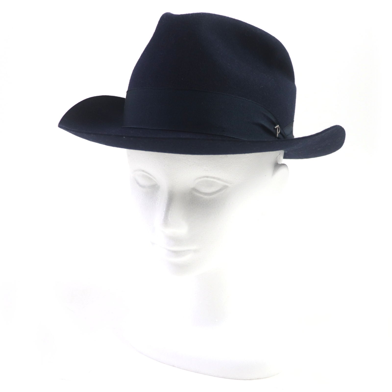 PANIZZA Wool Rabbit Felt Hat Navy 58 Italy