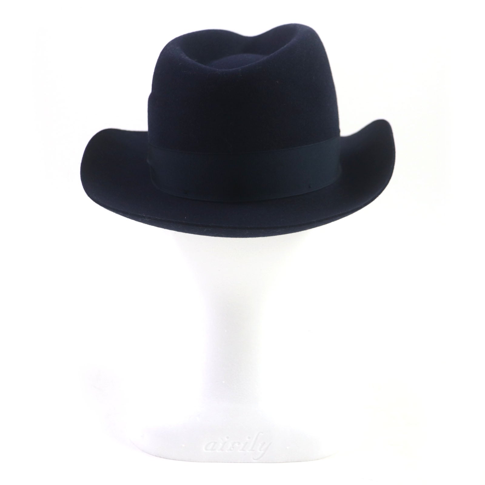 PANIZZA Wool Rabbit Felt Hat Navy 58 Italy