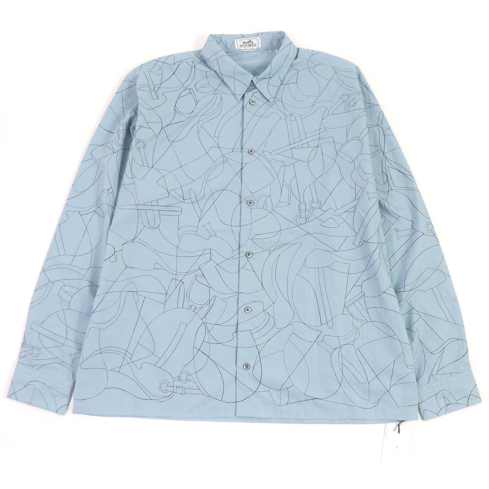 Hermes 24Stainless Steel Selles en Fragments Finesse cotton Series Cotton Shirt