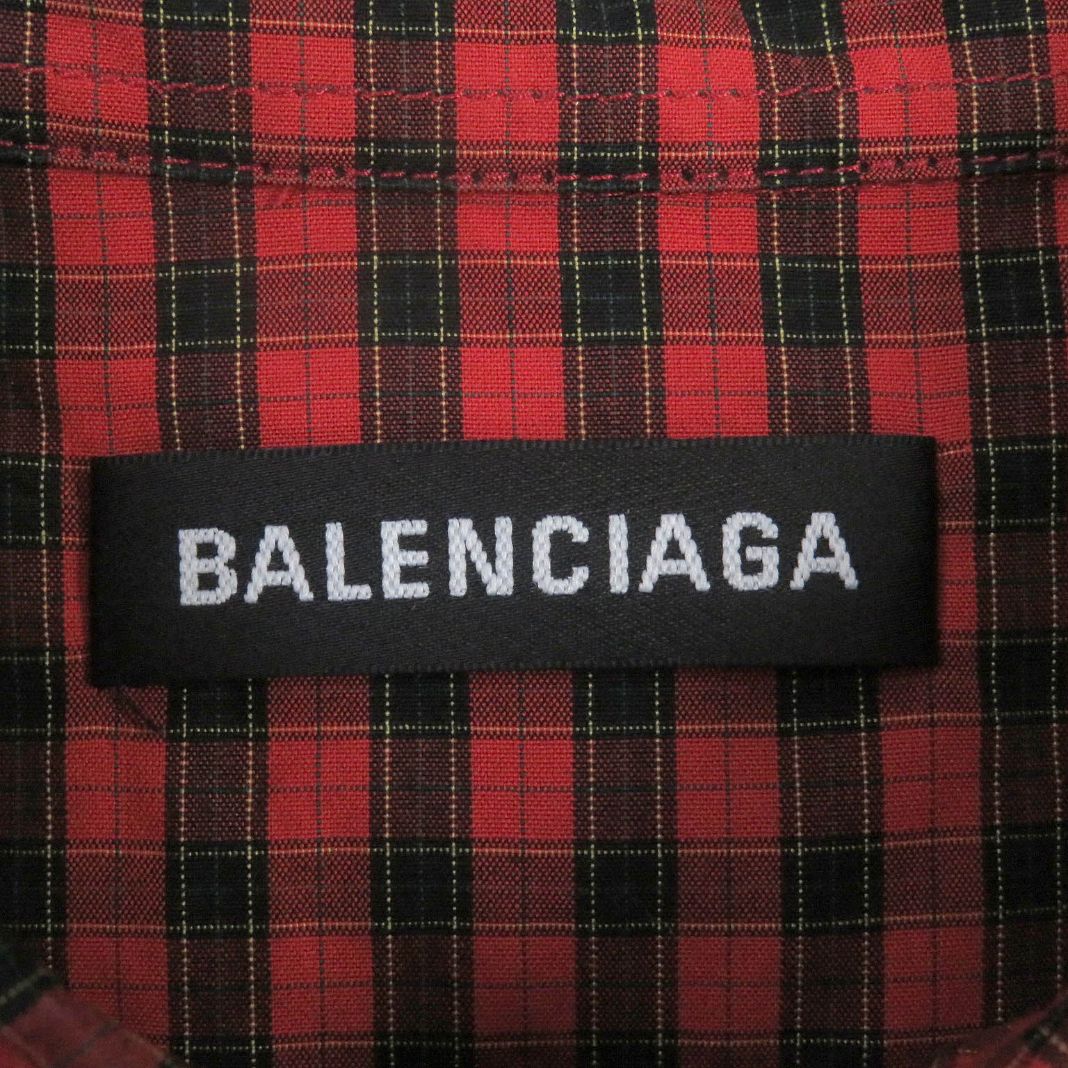 Balenciaga Oversized Check Shirt Red