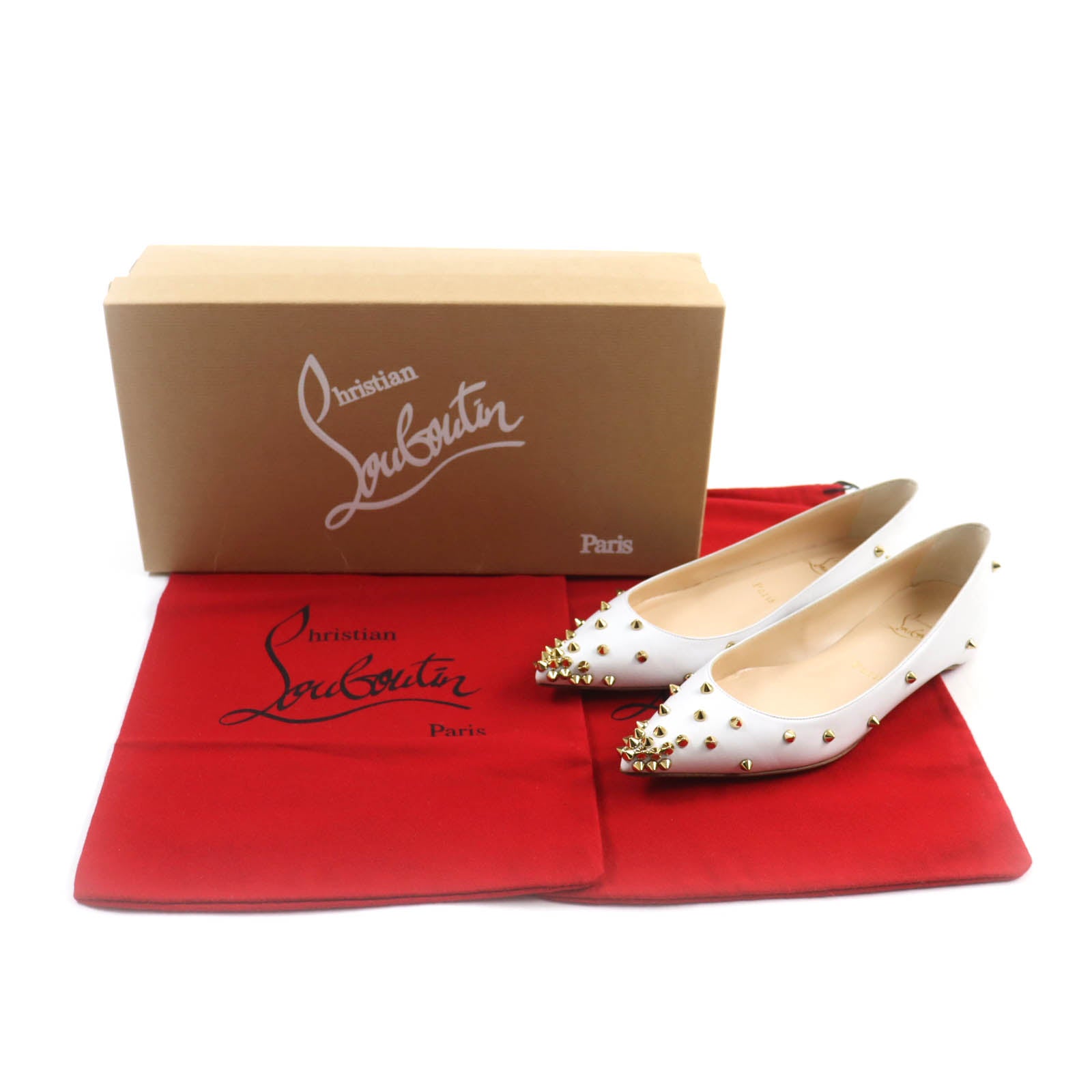 Christian Louboutin DEGRASPIKE FLAT Studded Leather Pumps