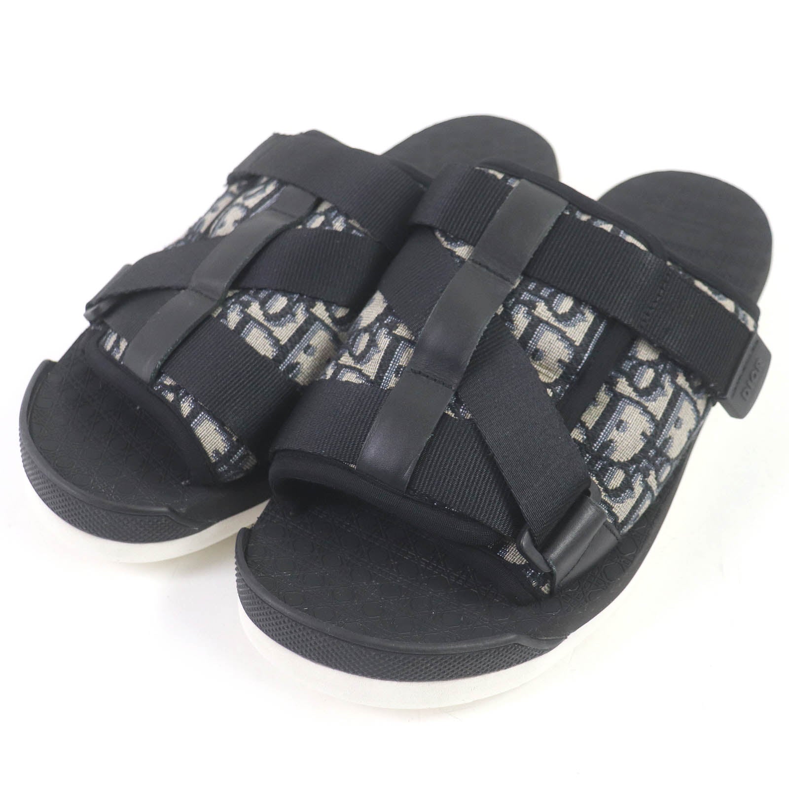 Dior Alpha Oblique Jacquard Leather Sandals