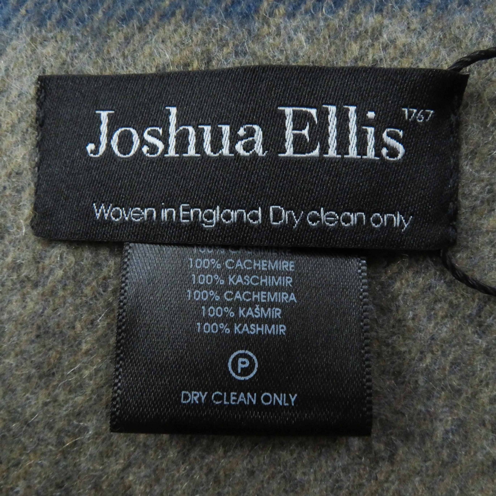 Joshua Ellis Cashmere Check Shawl Scarf Women