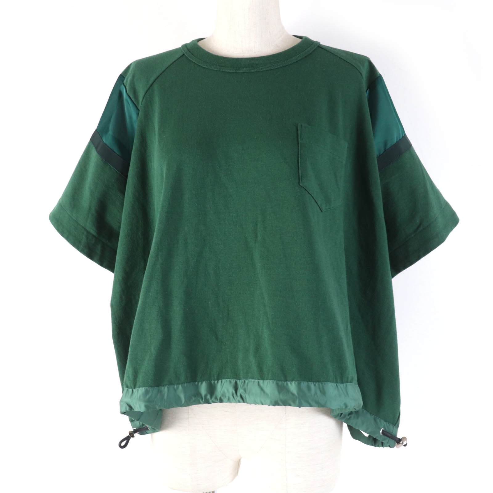 Sacai Cotton Polyester Satin Jersey T-shirt Green