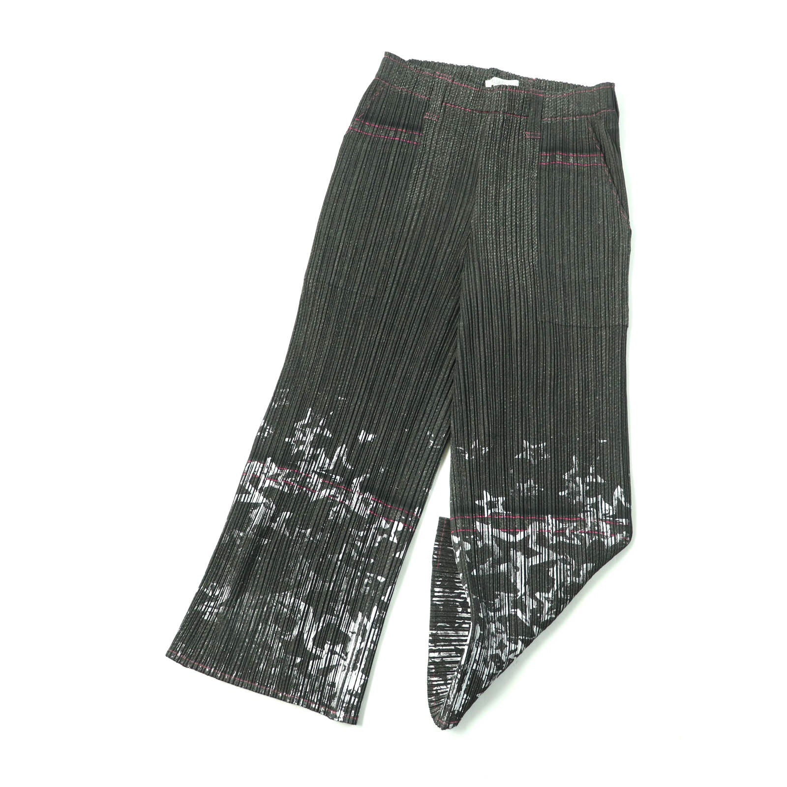 PLEATS PLEASE Star Print Pleated Pants Gray