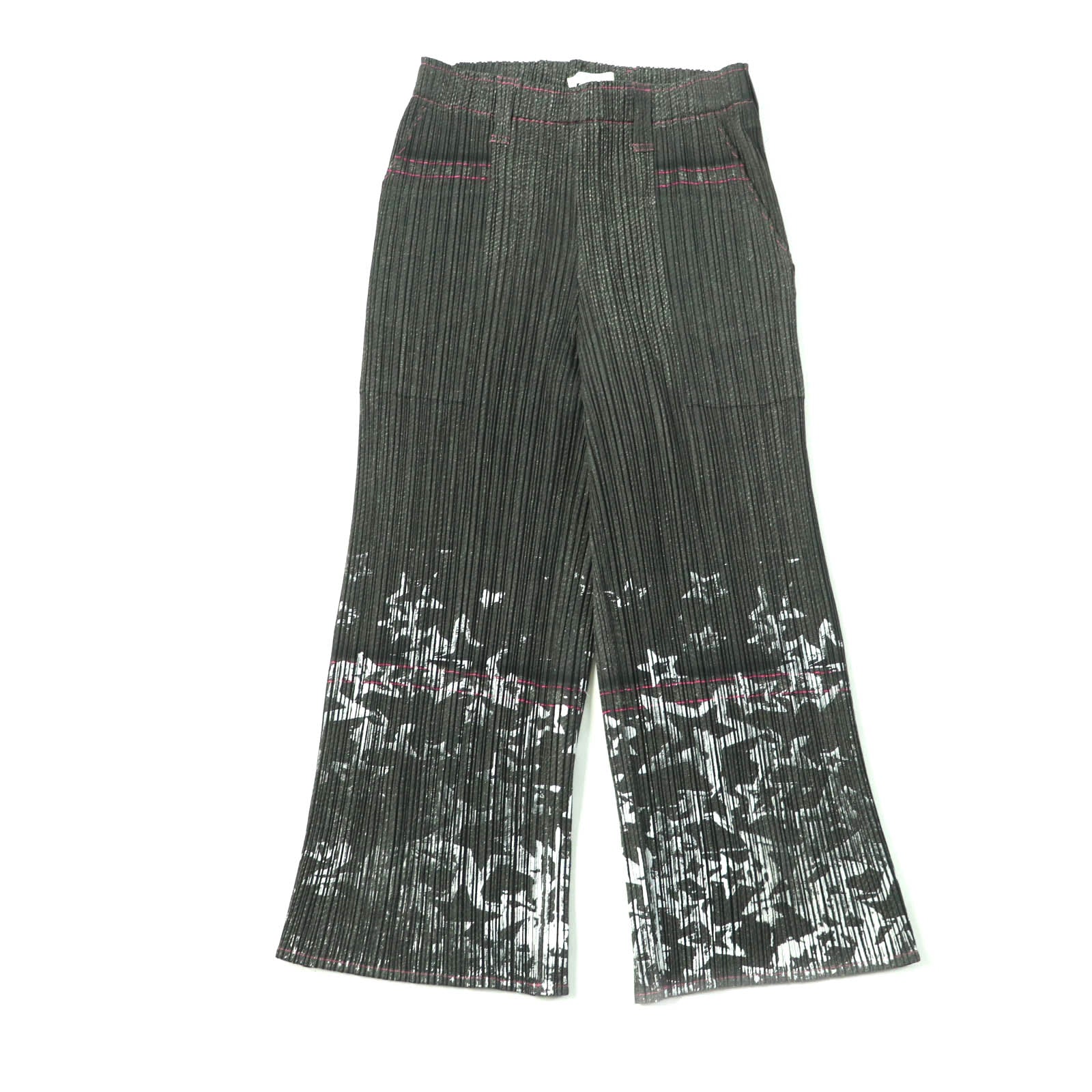 PLEATS PLEASE Star Print Pleated Pants Gray