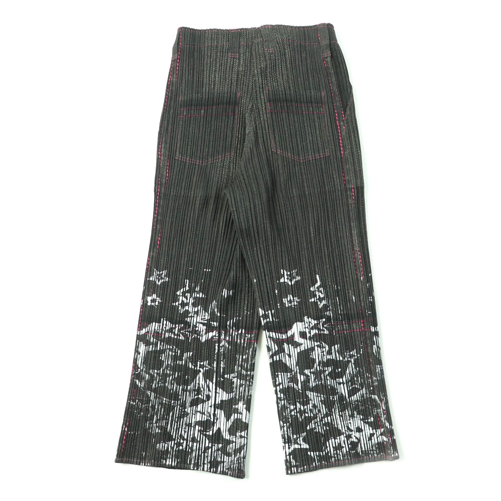 PLEATS PLEASE Star Print Pleated Pants Gray