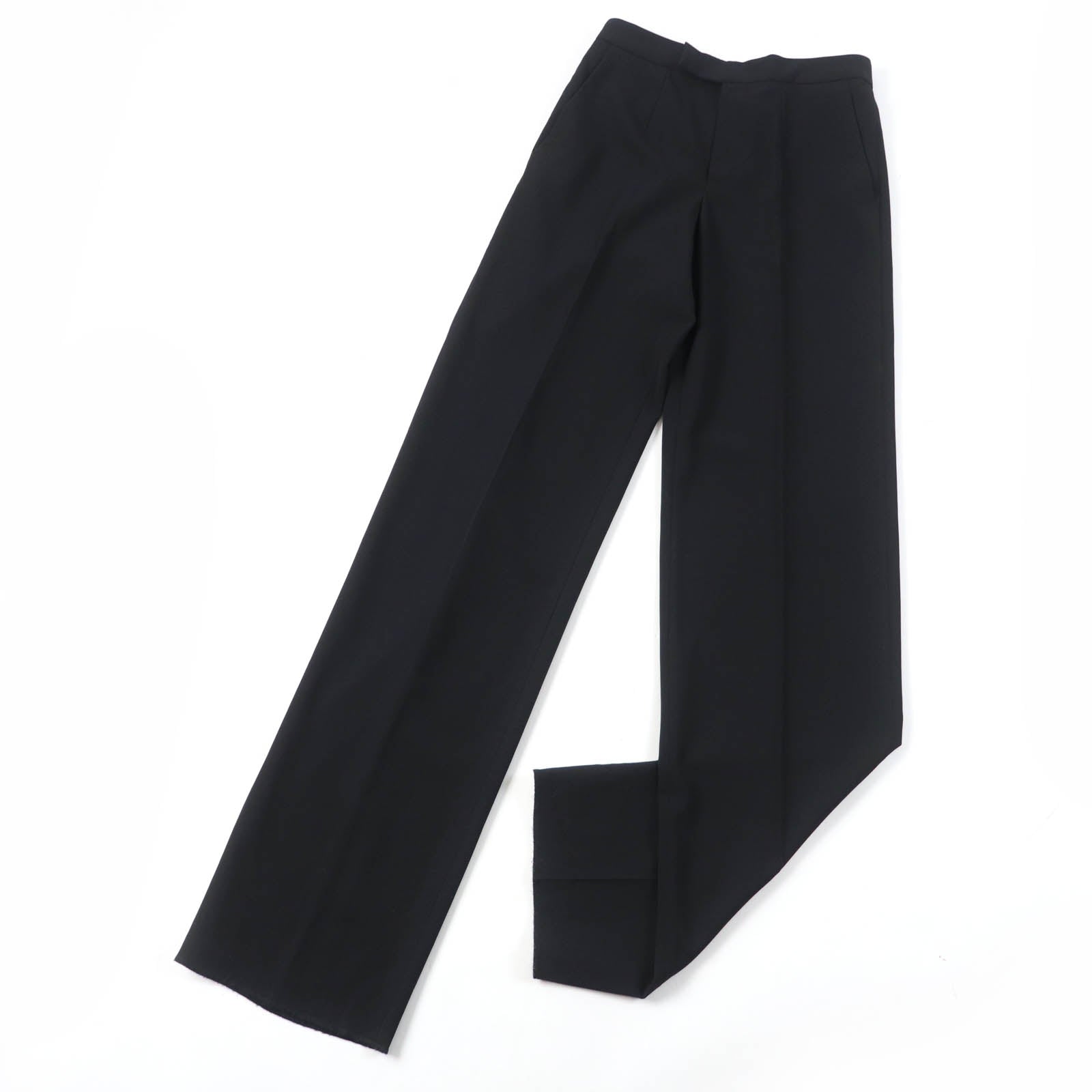 GUCCI Wool Polyurethane Pants with Logo, Black, Women