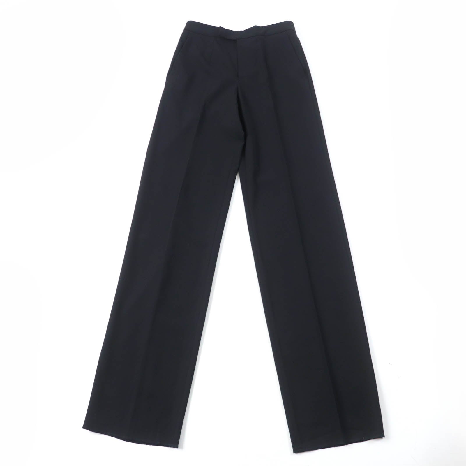 GUCCI Wool Polyurethane Pants with Logo, Black, Women