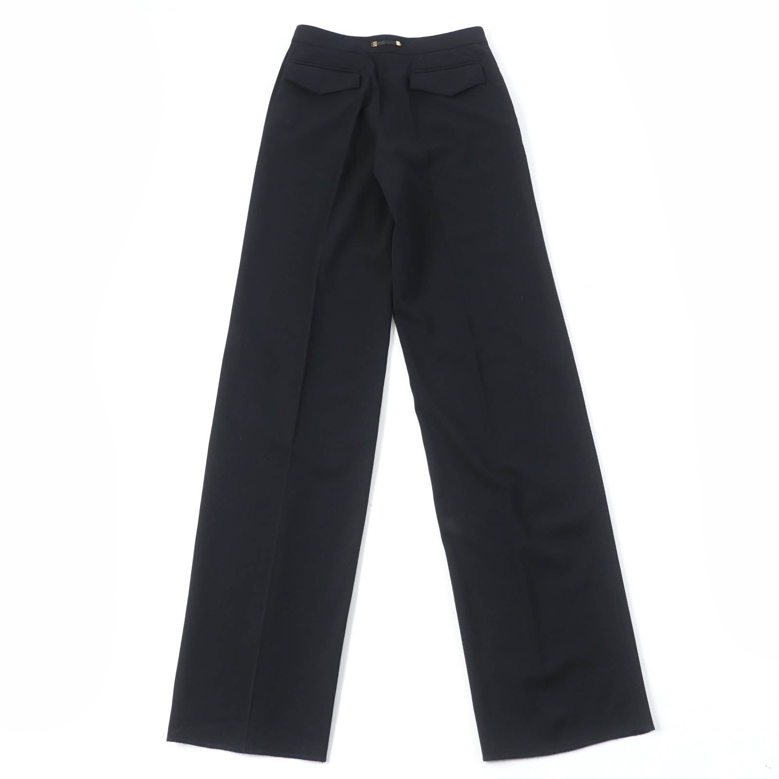 GUCCI Wool Polyurethane Pants with Logo, Black, Women