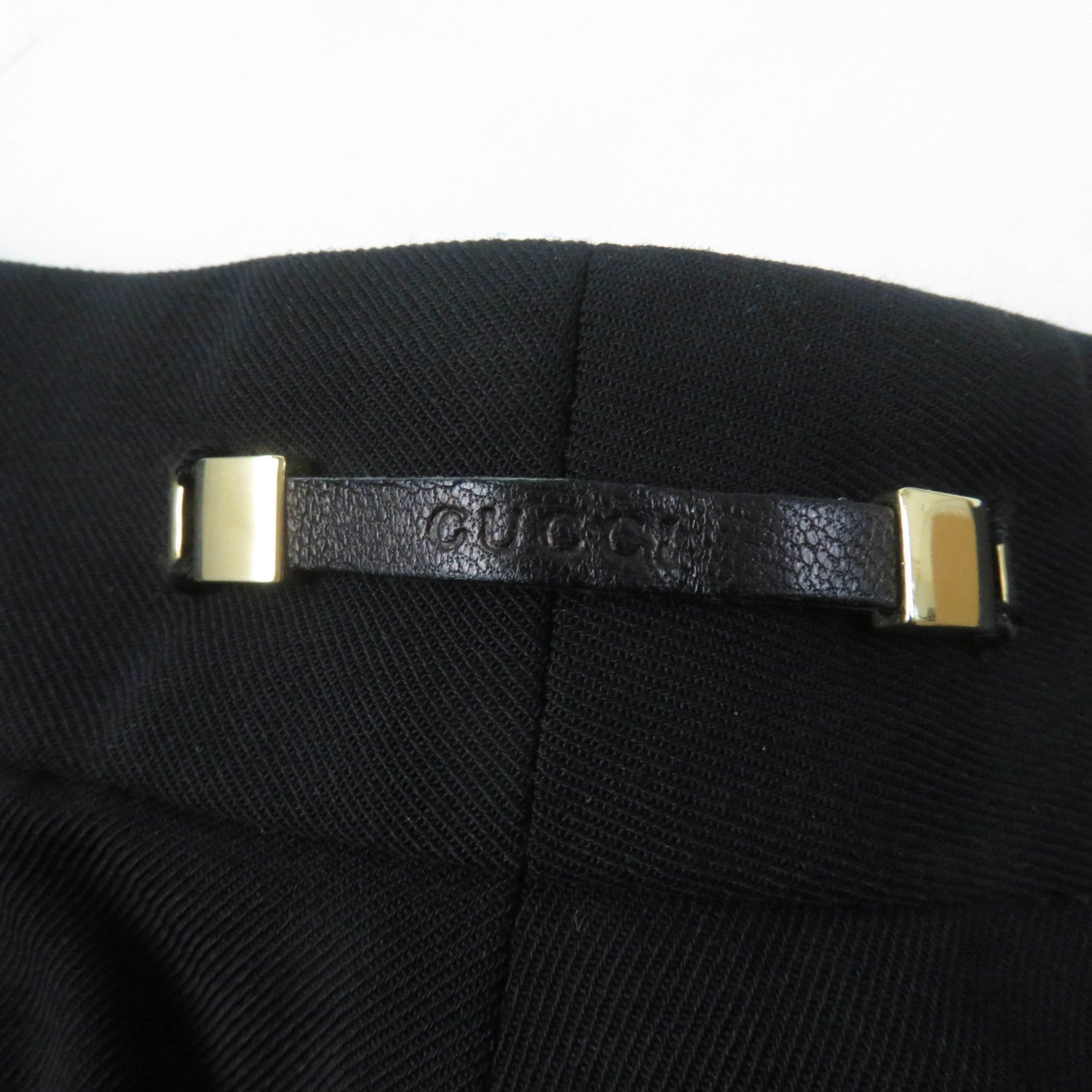 GUCCI Wool Polyurethane Pants with Logo, Black, Women