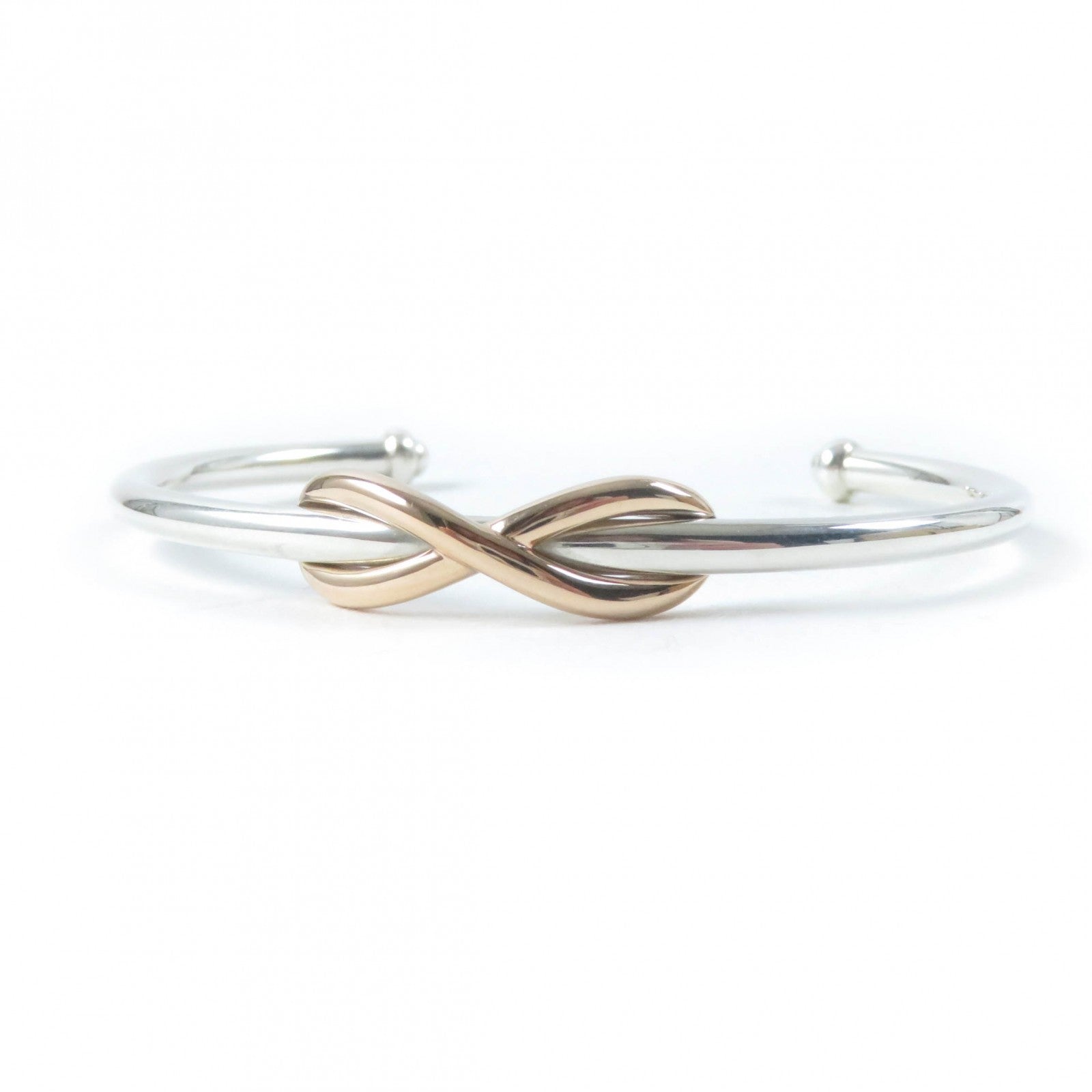 Tiffany & Co Infinity Cuff Bangle Silver Rose Gold