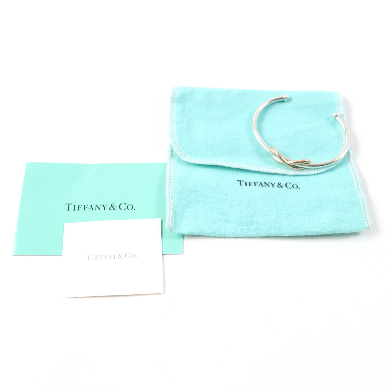 Tiffany & Co Infinity Cuff Bangle Silver Rose Gold