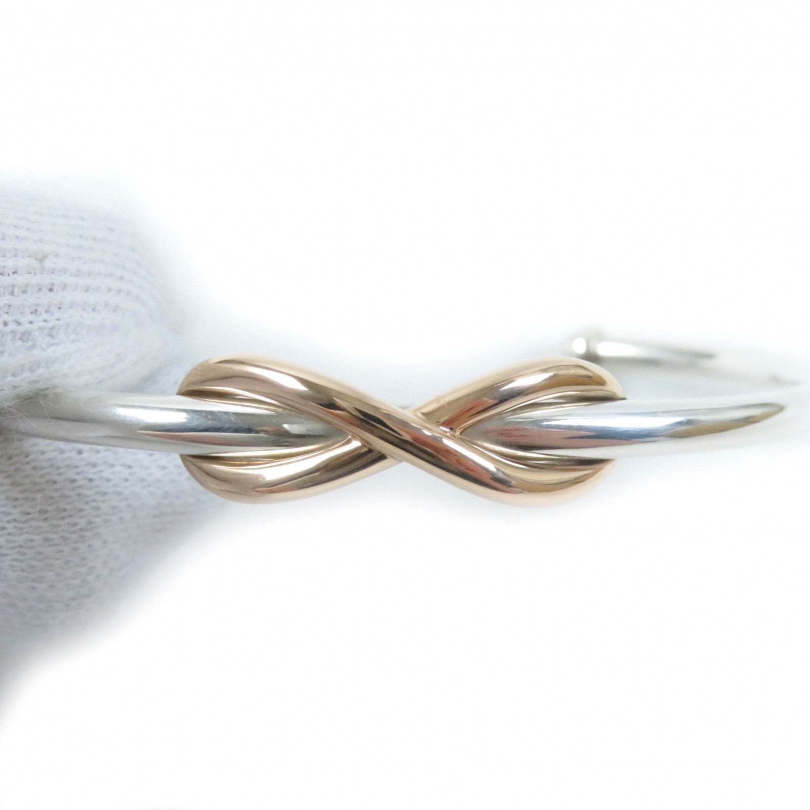 Tiffany & Co Infinity Cuff Bangle Silver Rose Gold