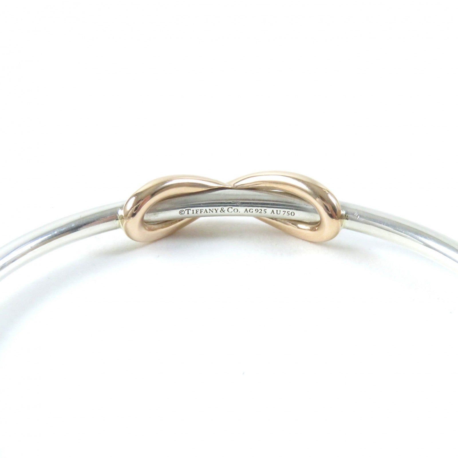 Tiffany & Co Infinity Cuff Bangle Silver Rose Gold