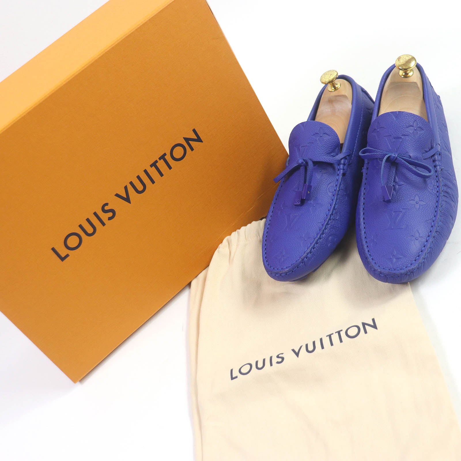 Louis Vuitton Monogram Leather Driving Shoes 7.5