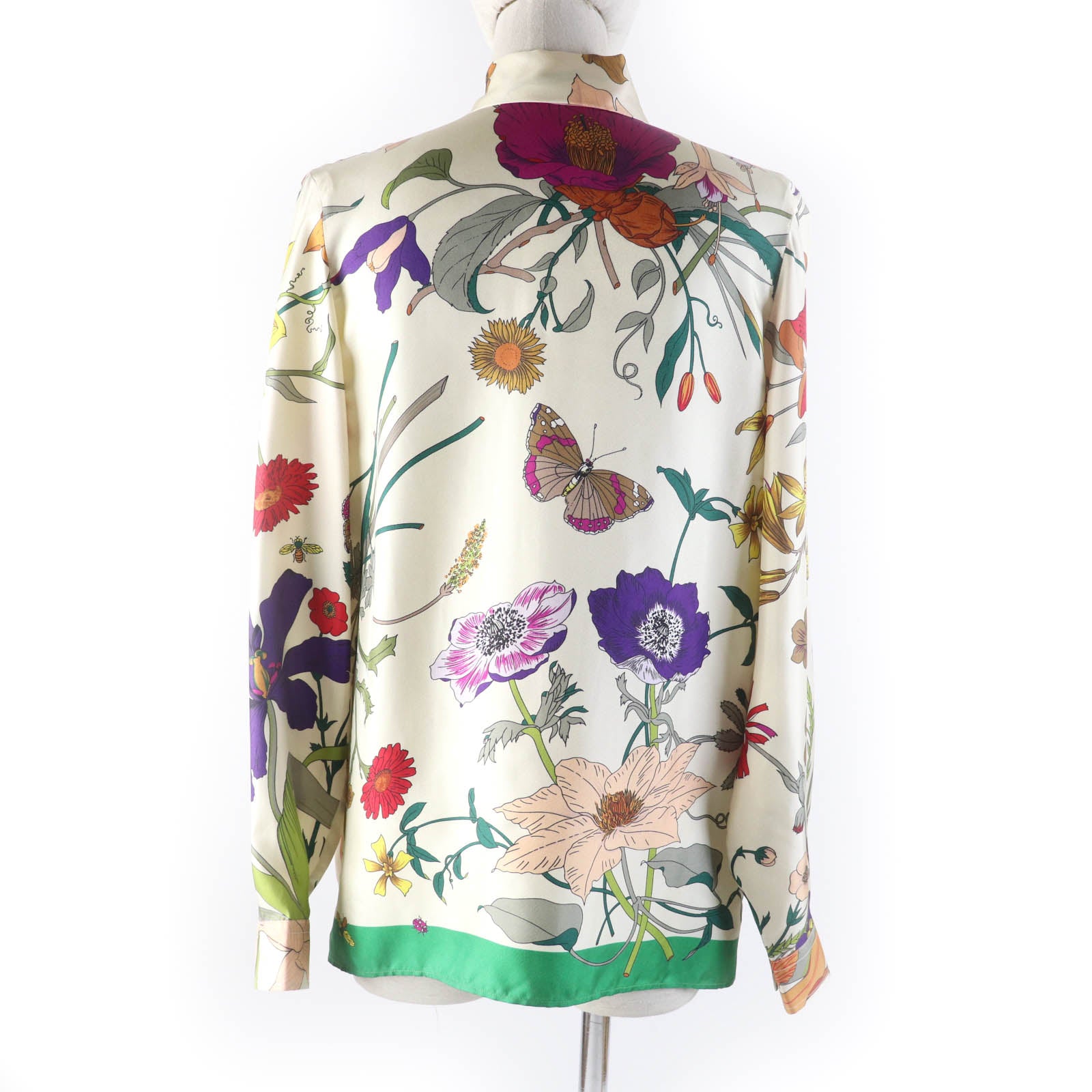 Gucci Silk Logo Button Floral Blouse Women