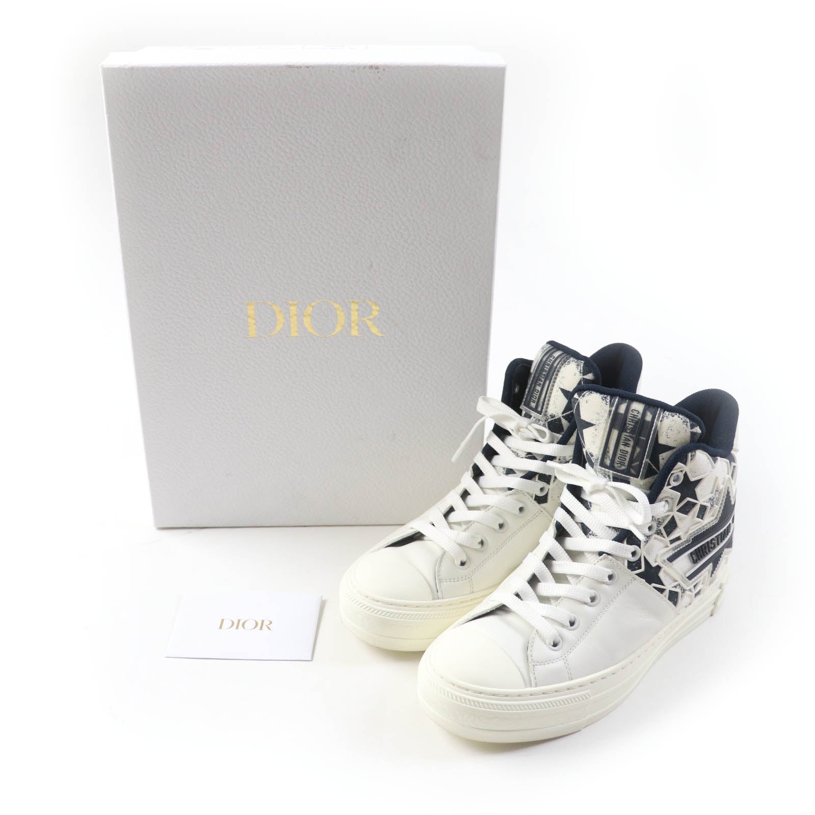 Dior Star Canvas Leather High Cut Sneakers