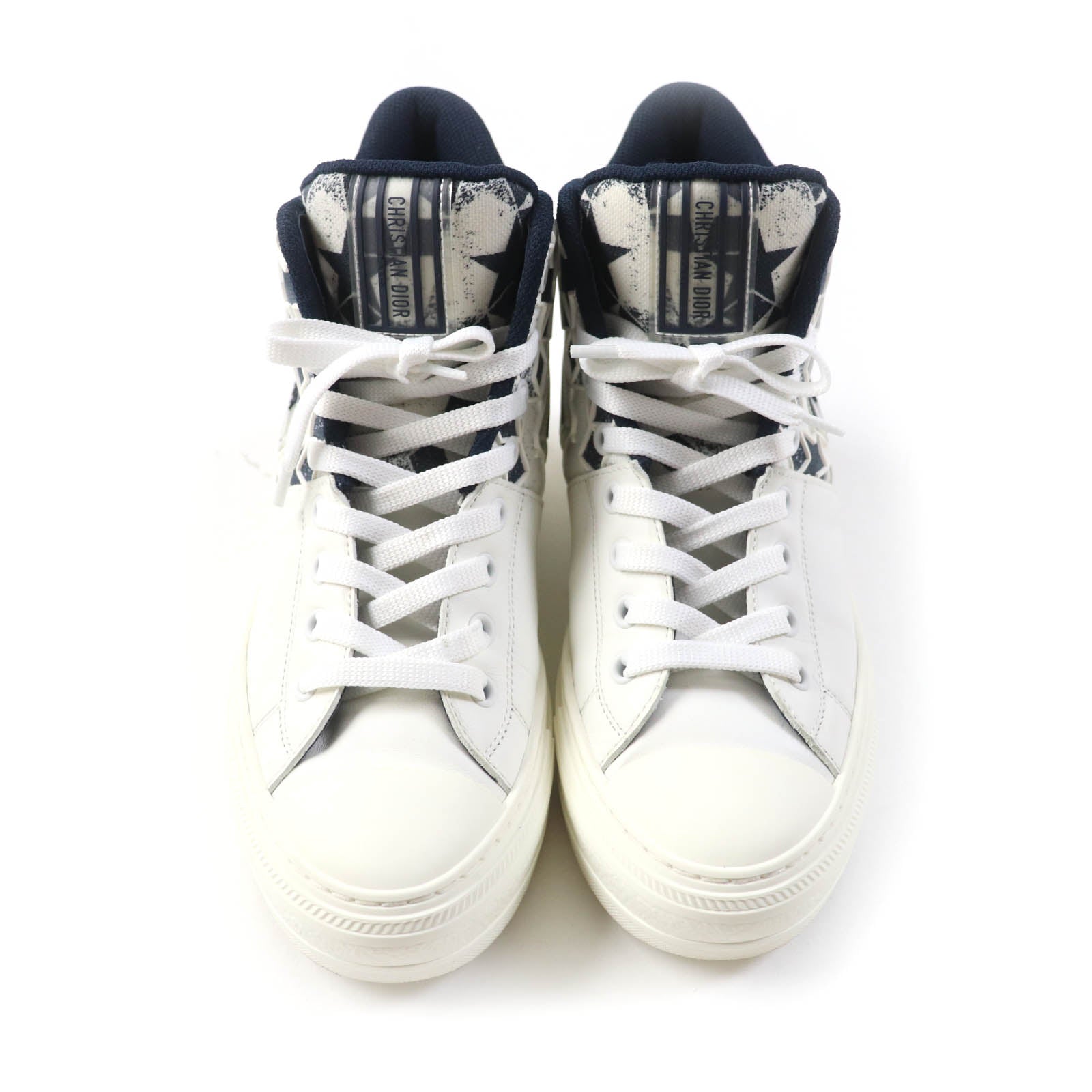 Dior Star Canvas Leather High Cut Sneakers